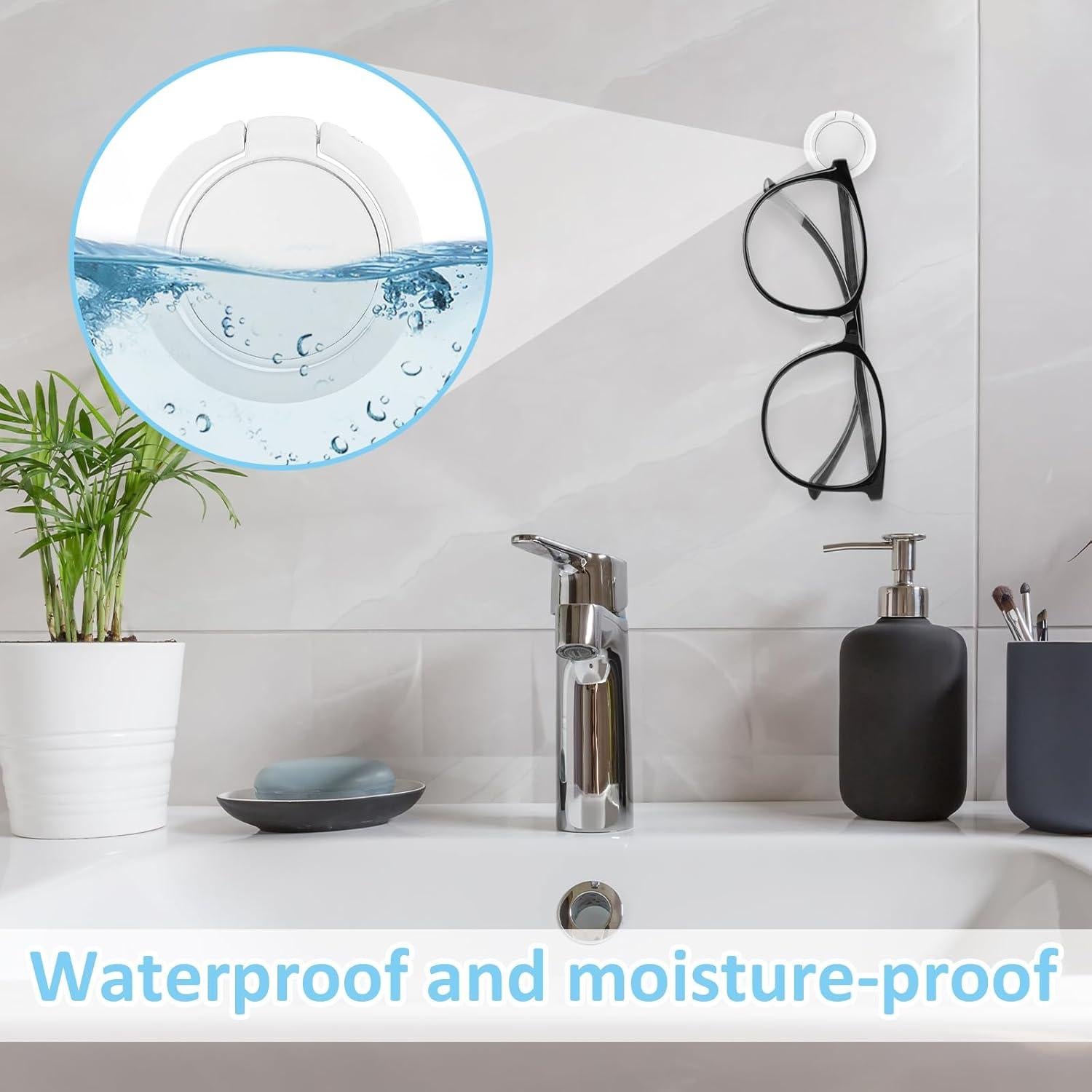 Soporte Adhesivo para Gafas Ymapinc 6 Piezas Blanco Plegable