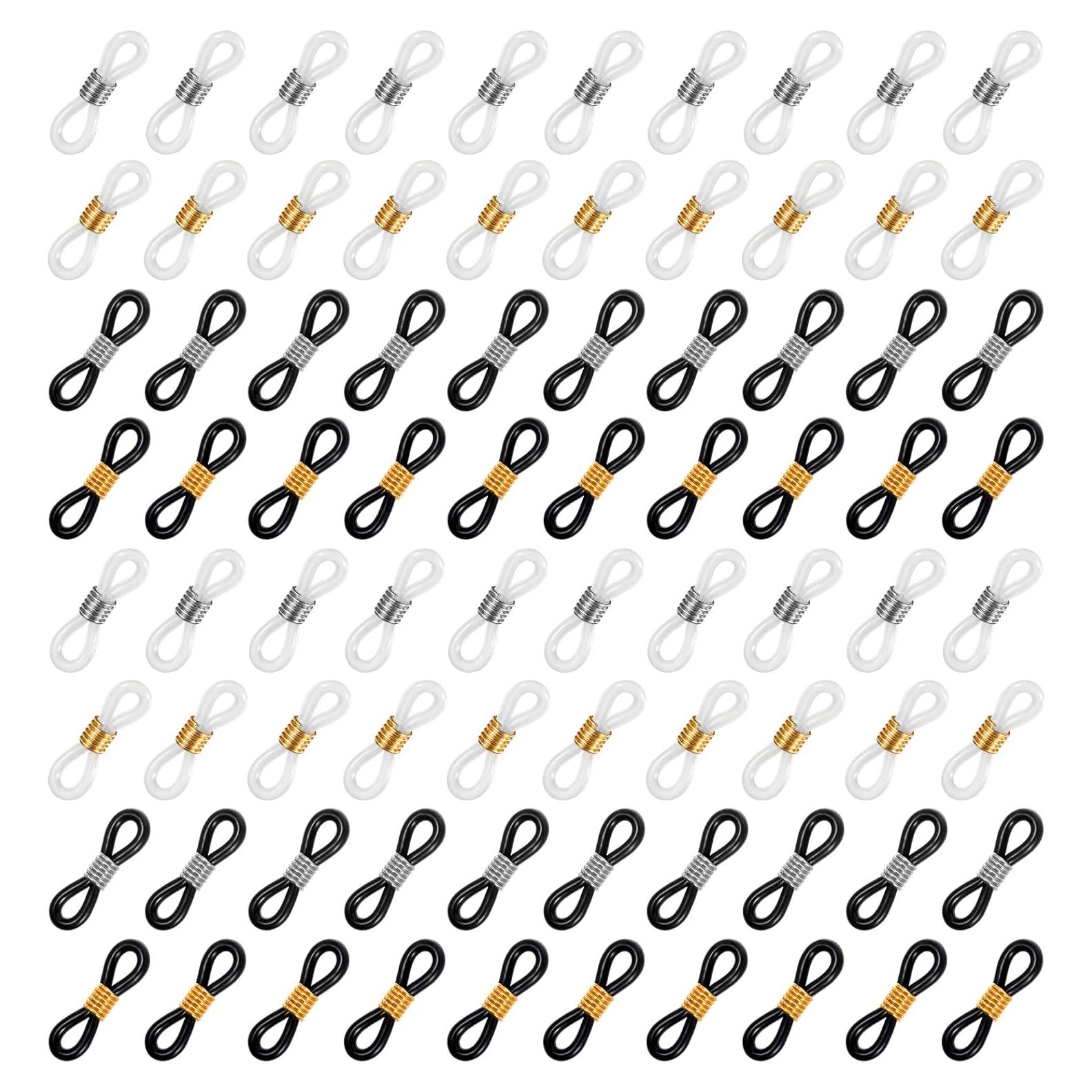 80 Conectores de Cadena para Gafas LXUEJIE Silicona Ajustables