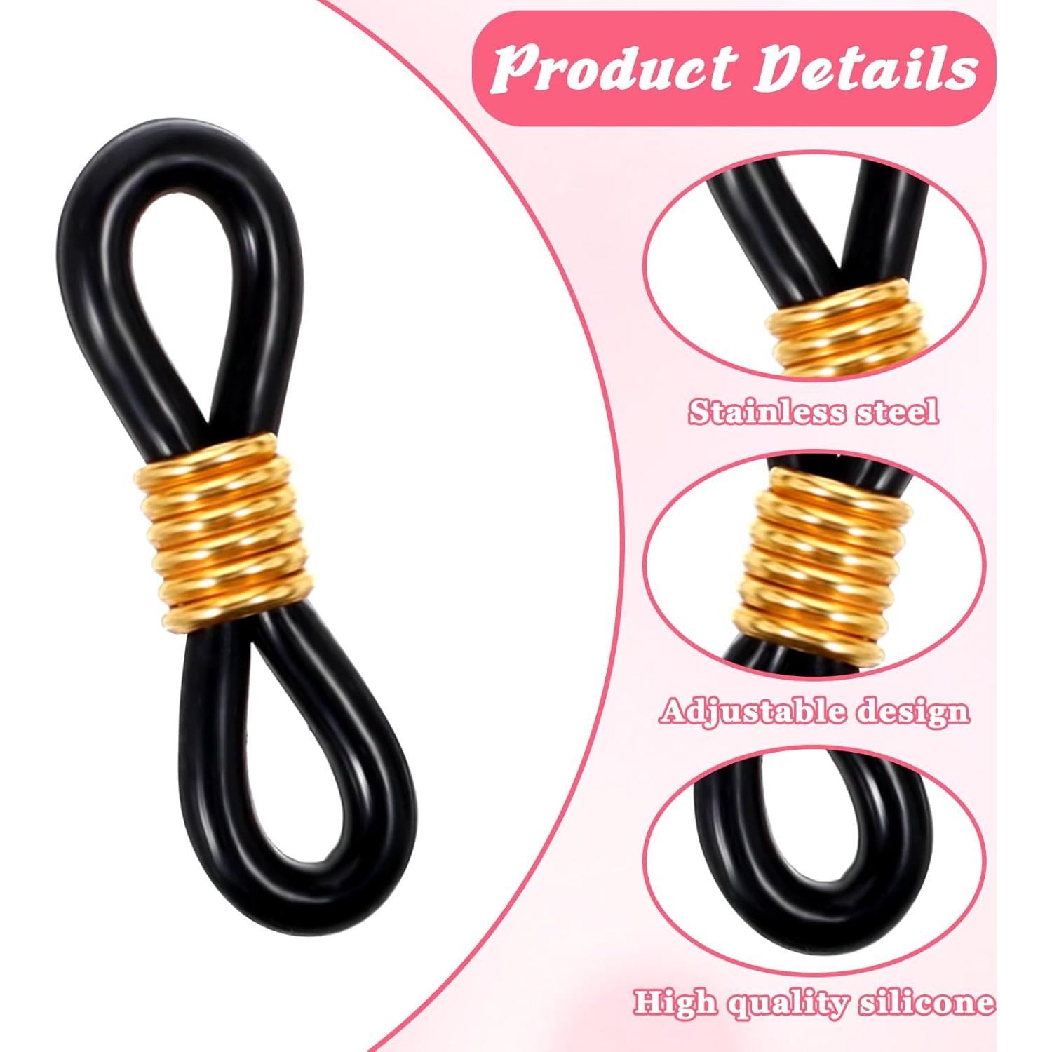 80 Conectores de Cadena para Gafas LXUEJIE Silicona Ajustables
