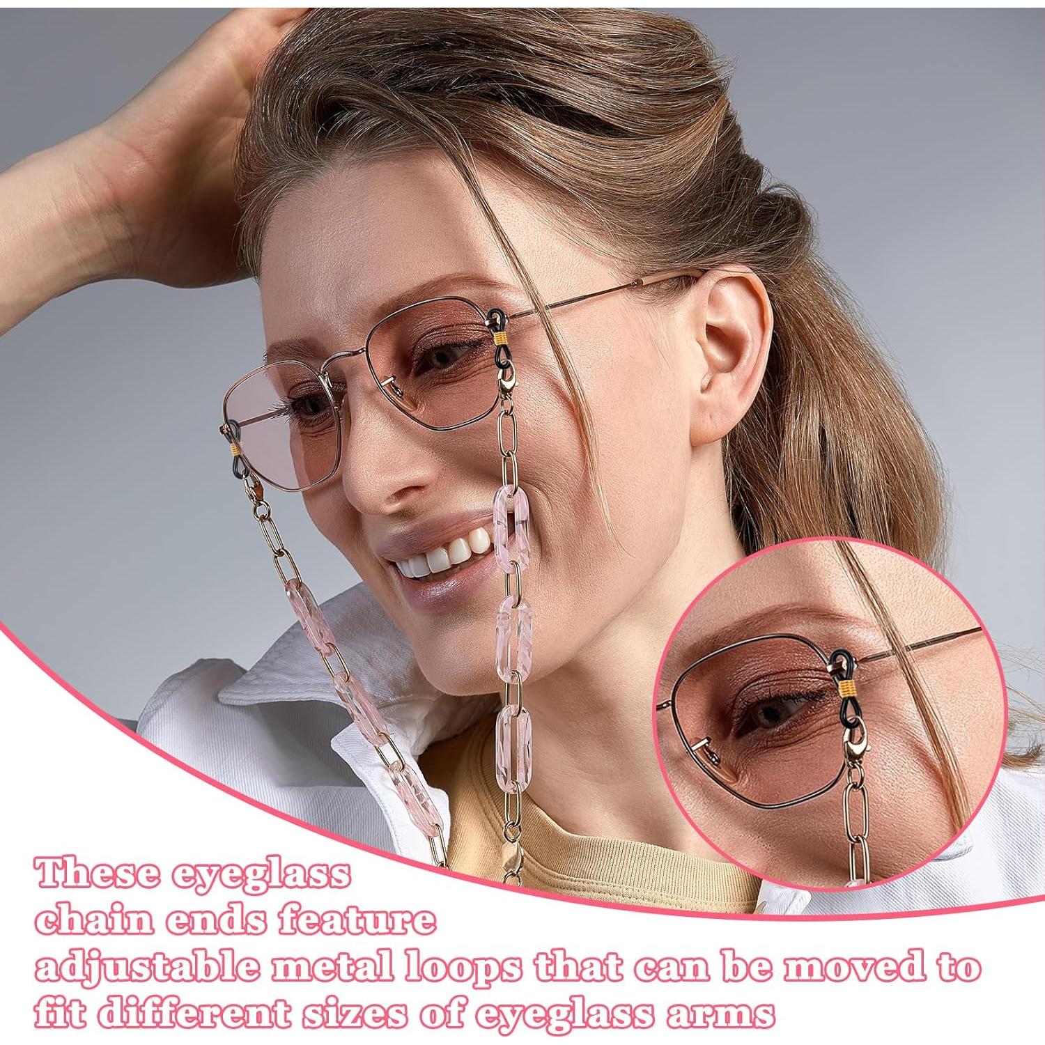 80 Conectores de Cadena para Gafas LXUEJIE Silicona Ajustables