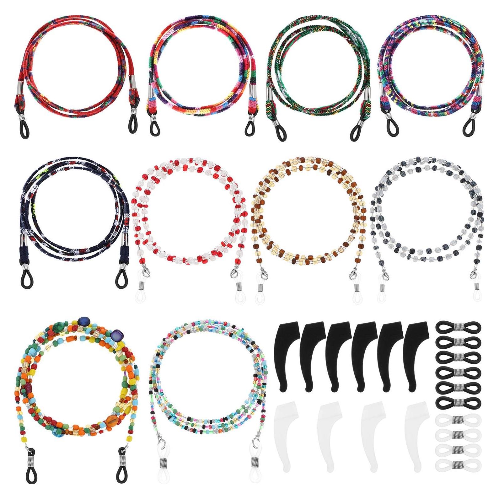 Cadenas de Gafas Elegantes Boao - 10 Piezas con Perlas y Ganchos