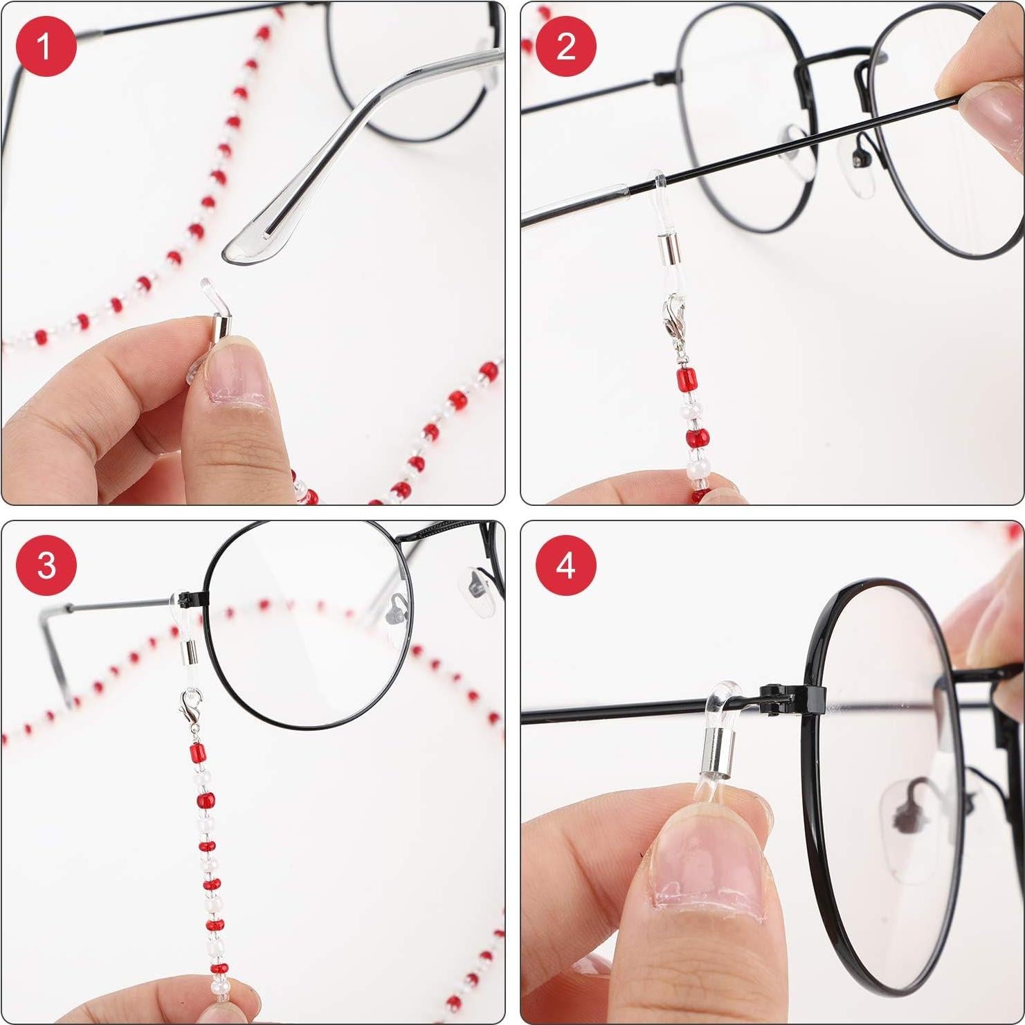 Cadenas de Gafas Elegantes Boao - 10 Piezas con Perlas y Ganchos