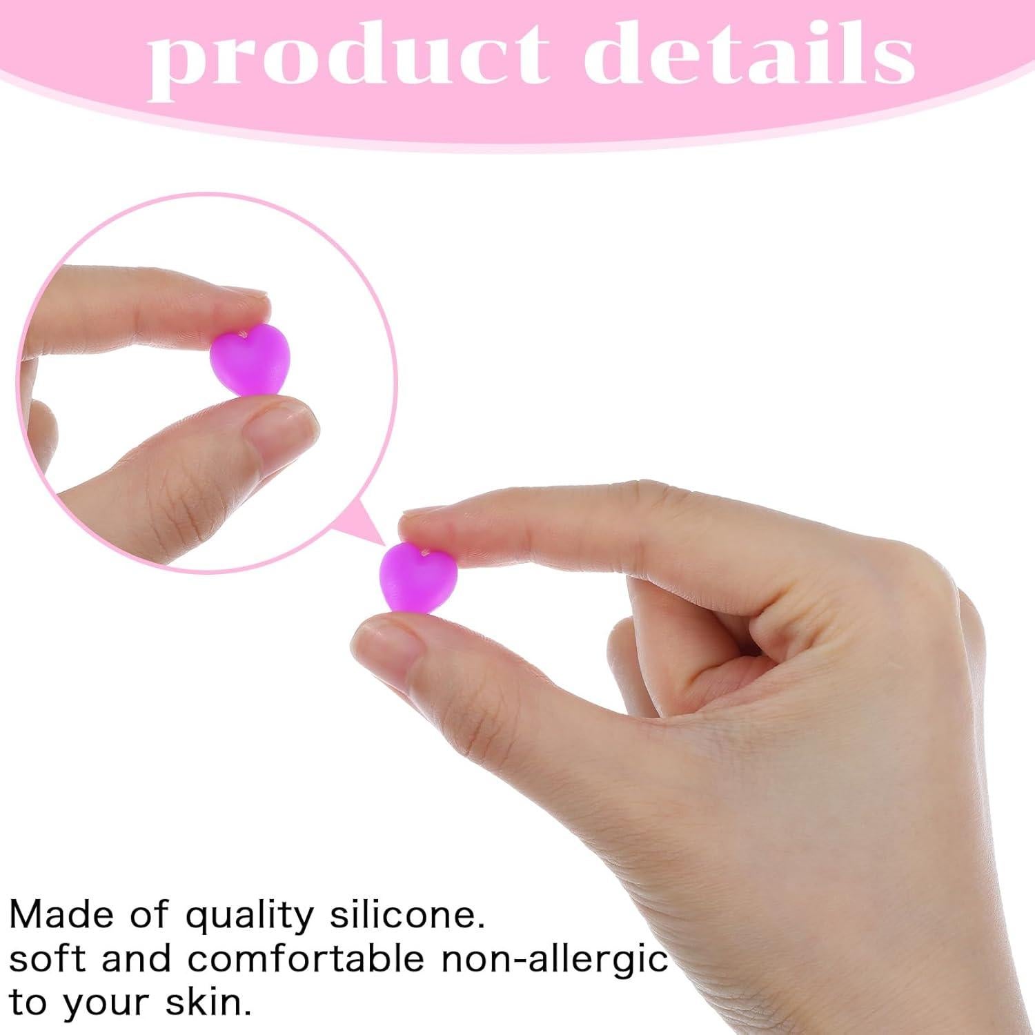 24 Sujetadores de Gafas Silicona Corazón Multicolor Guduling