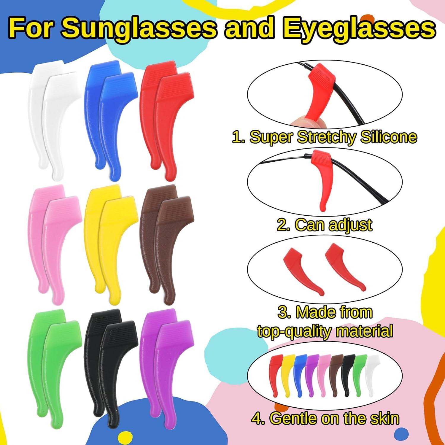 Ganchos de Gafas de Silicona Tweruna - 18 Pares Multicolor