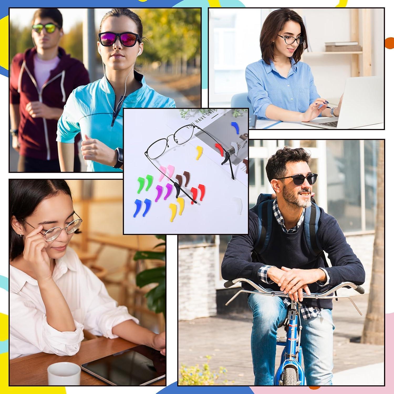 Ganchos de Gafas de Silicona Tweruna - 18 Pares Multicolor