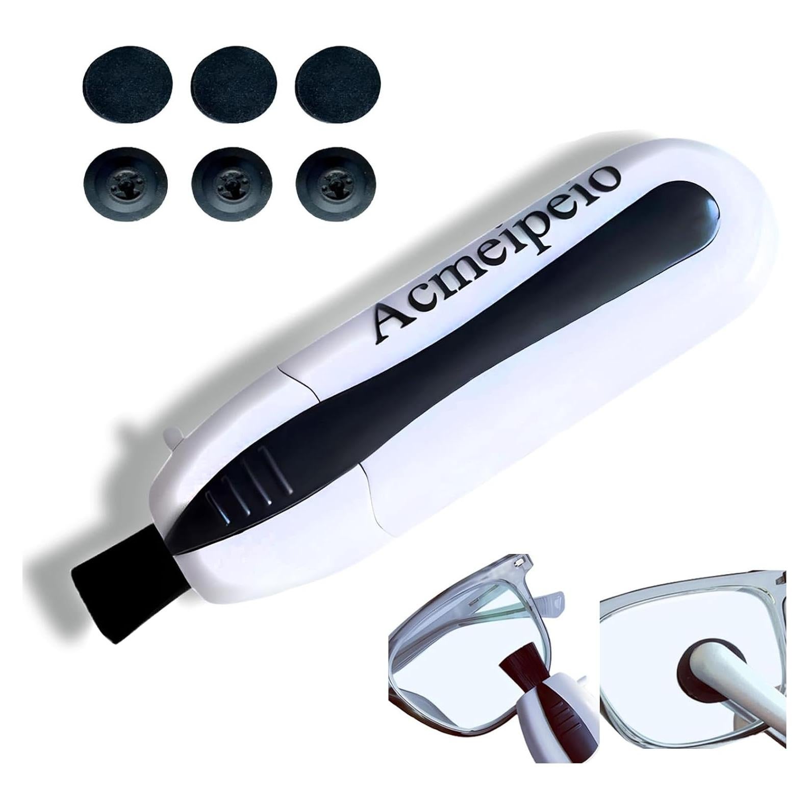 Limpiador de Gafas Portátil Acmeipeio con Microfibra - Blanco