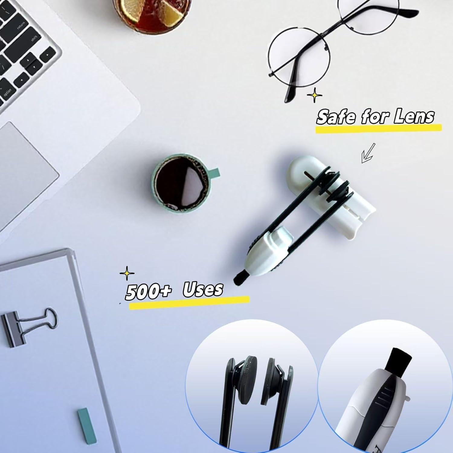 Limpiador de Gafas Portátil Acmeipeio con Microfibra - Blanco