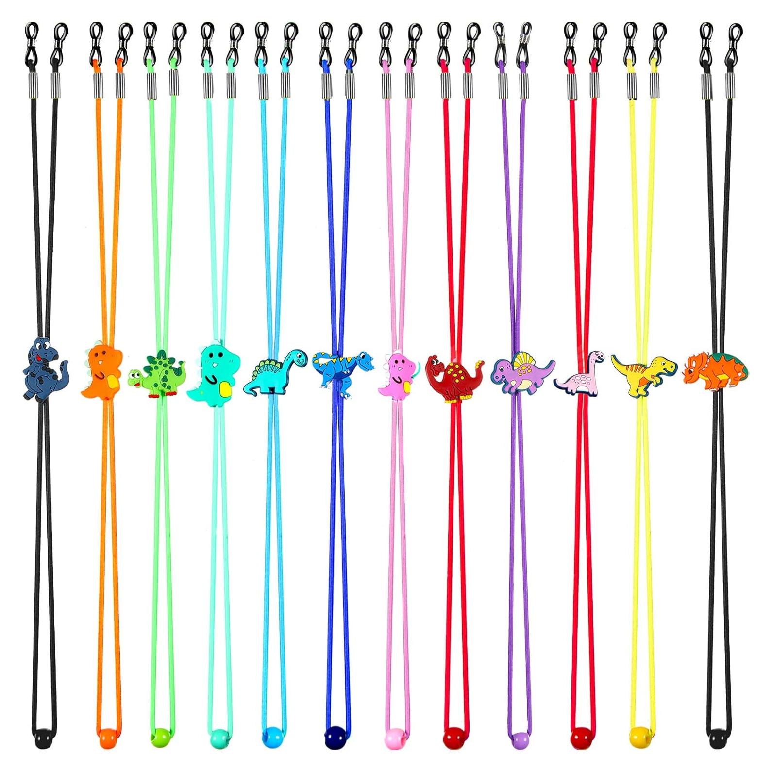 Correa para Gafas Niños Weewooday 12 Piezas Dinosaurio Ajustable
