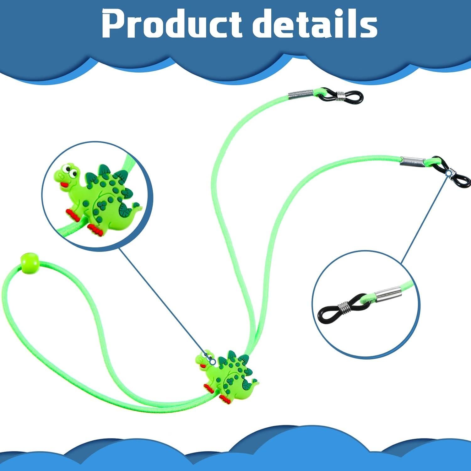 Correa para Gafas Niños Weewooday 12 Piezas Dinosaurio Ajustable