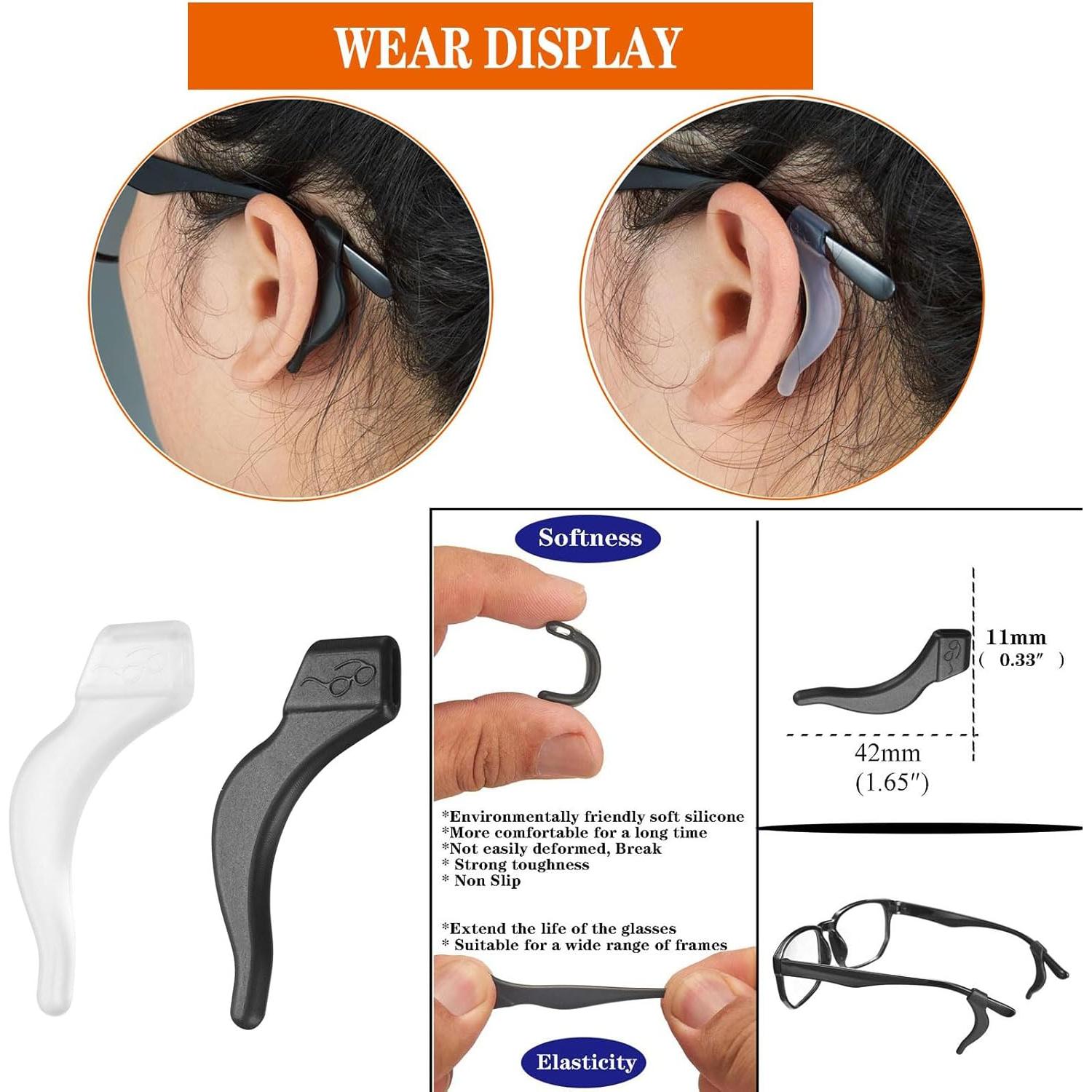 56 Gafas Clip Antideslizante Silicona AZFVBQL para Gafas