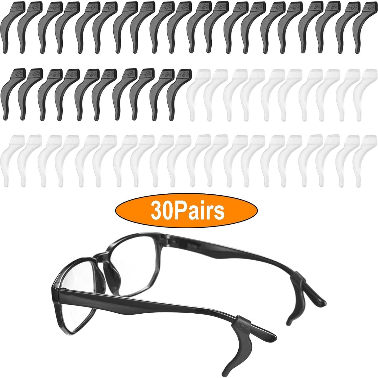 30 Pares Sujetadores de Gafas Antideslizantes AZFVBQL Silicona