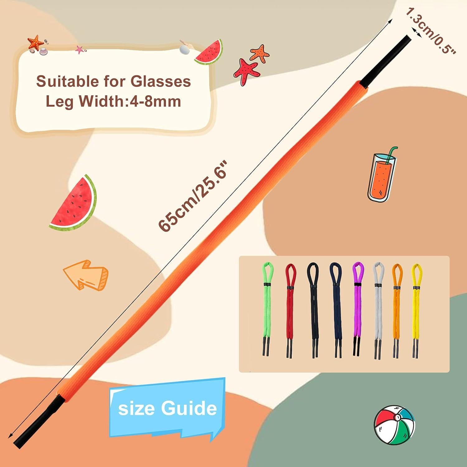 Paquete de 8 correas flotantes para gafas de sol Multicolor