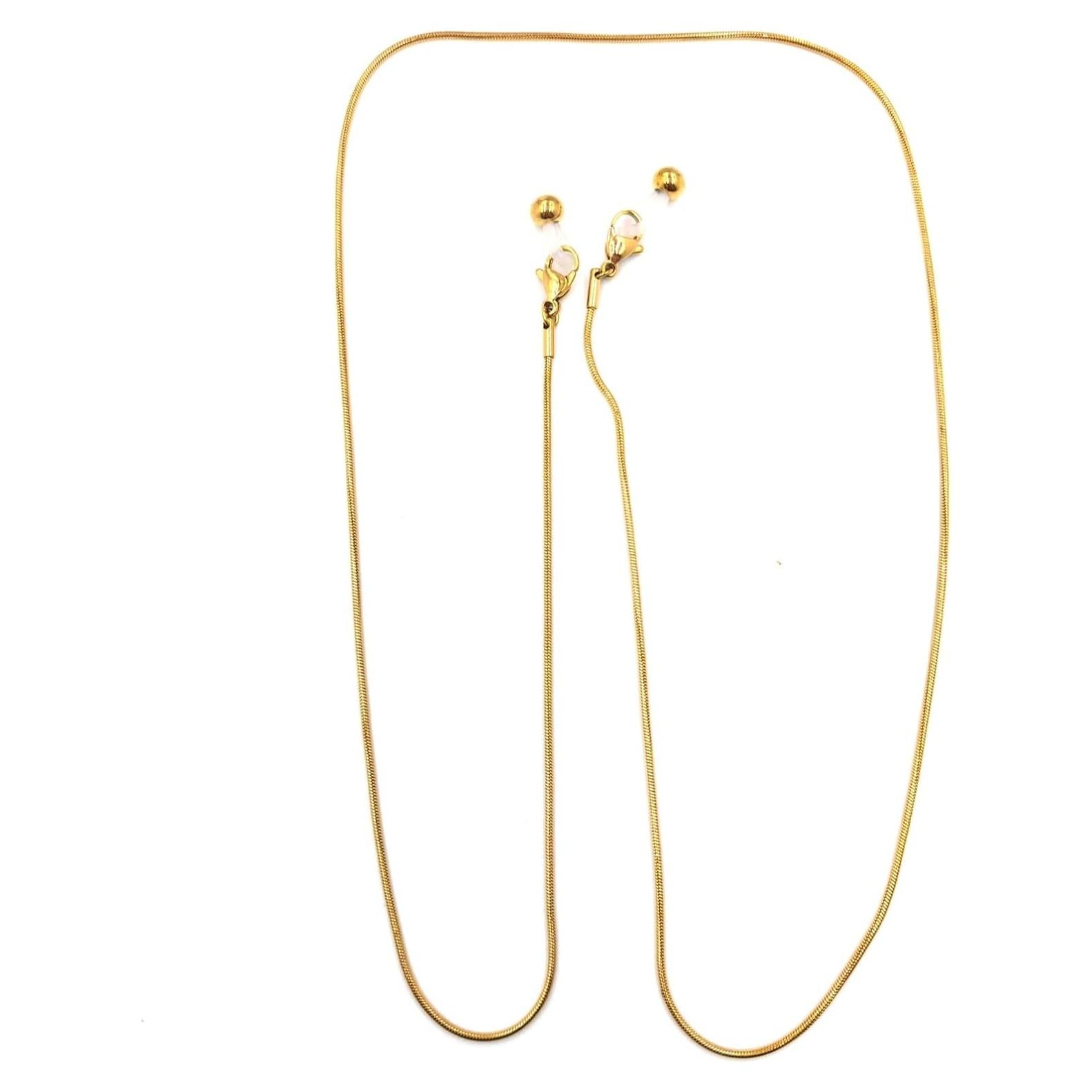 Cadena para Gafas de Acero Inoxidable Baño de Oro 18K 75.9 cm