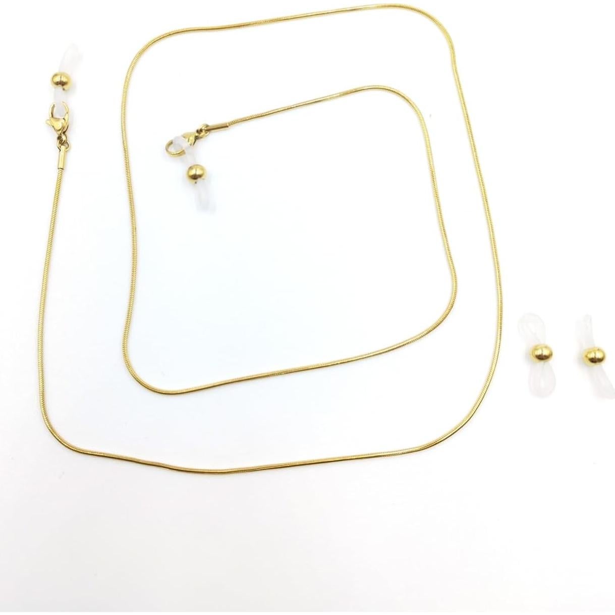 Cadena para Gafas de Acero Inoxidable Baño de Oro 18K 75.9 cm