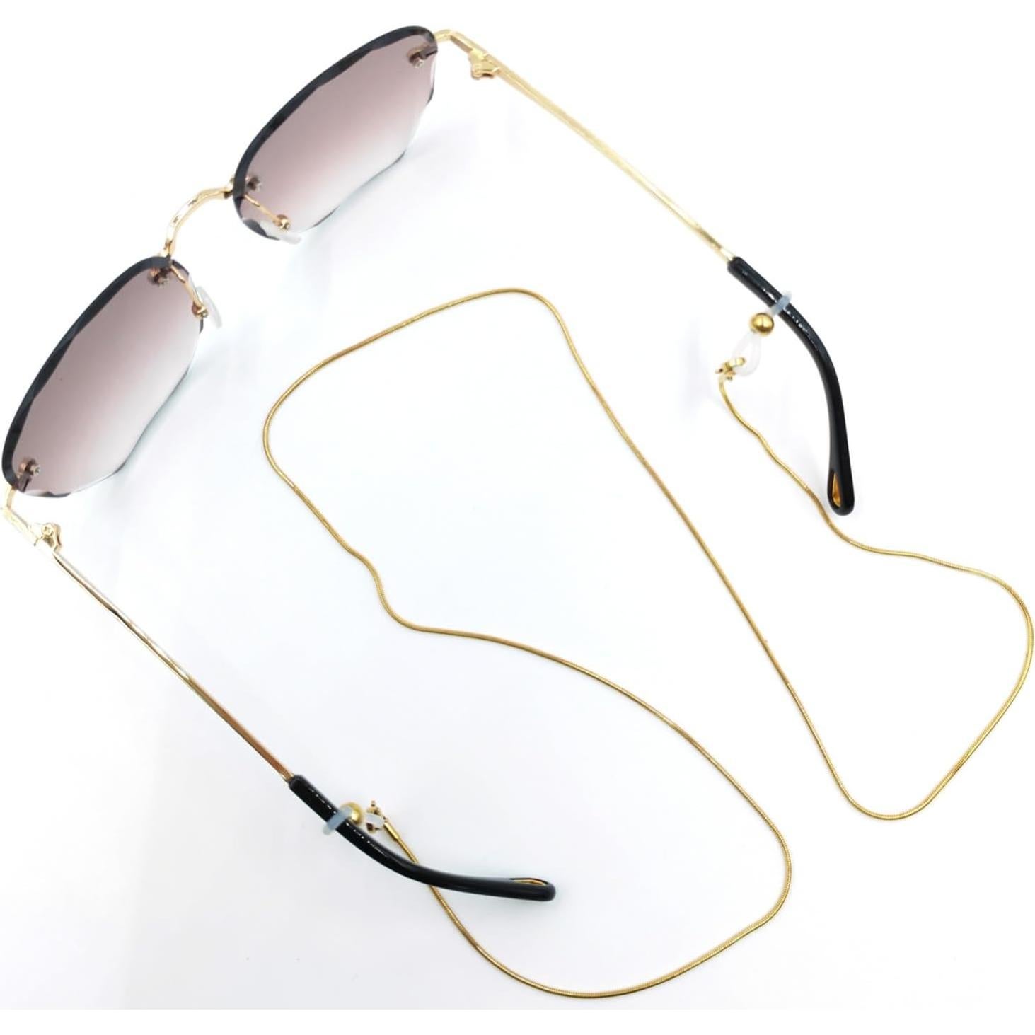 Cadena para Gafas de Acero Inoxidable Baño de Oro 18K 75.9 cm