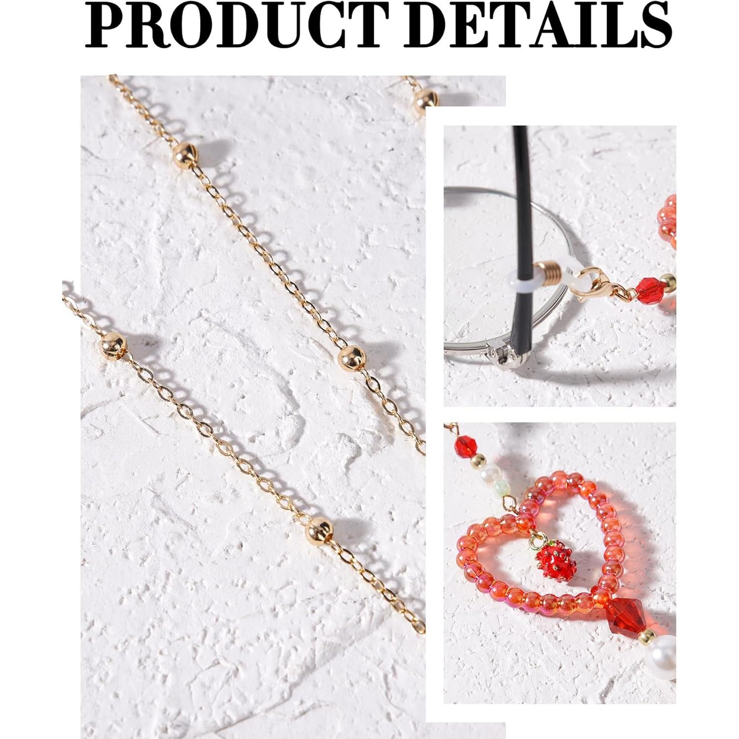 Cadena de Gafas con Perlas Fresa - Soporte Elegante para Mujeres