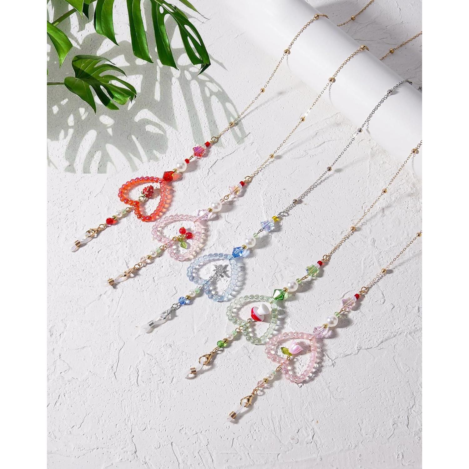 Cadena de Gafas con Perlas Fresa - Soporte Elegante para Mujeres