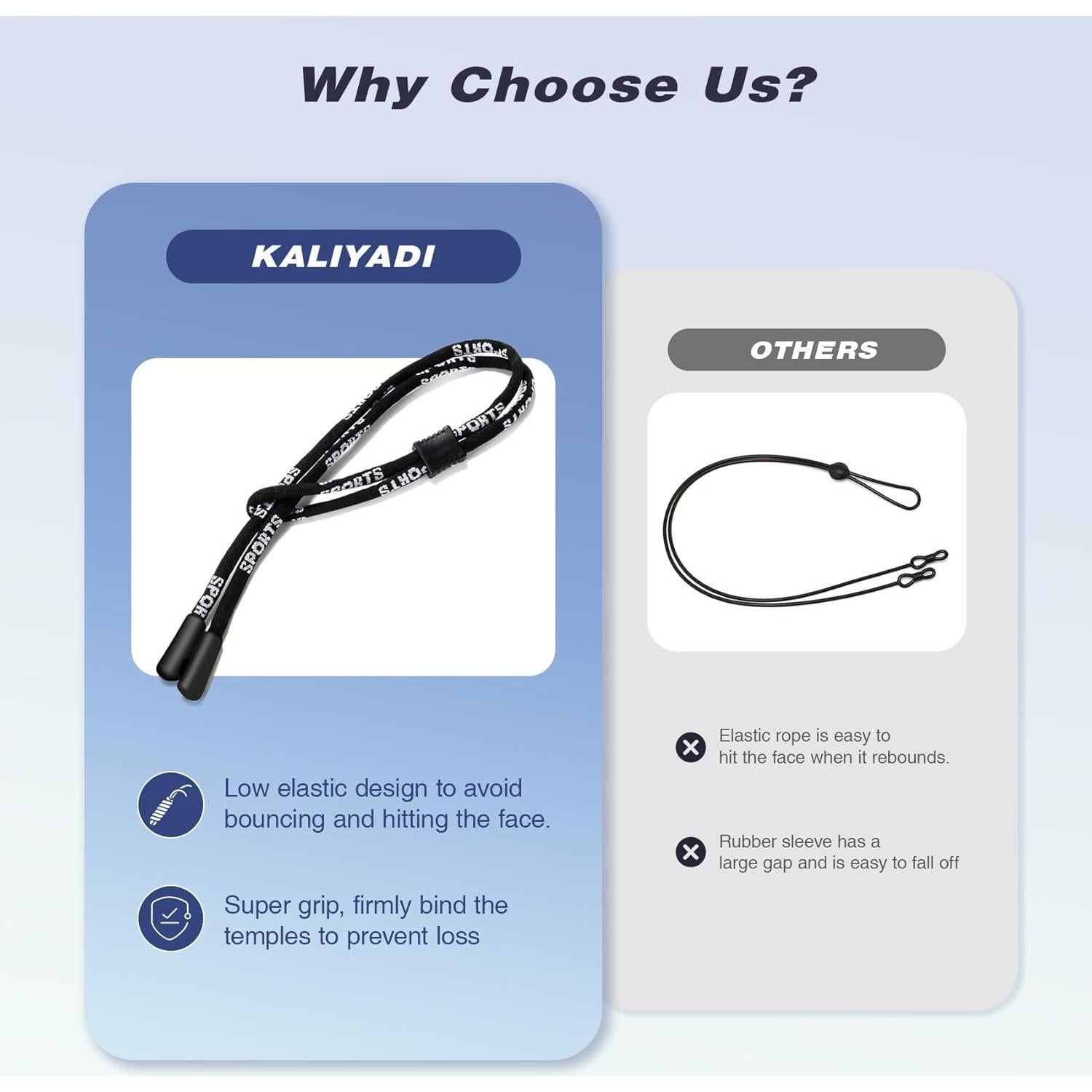 Correa Ajustable para Gafas KALIYADI - 3 Unidades Deportivas