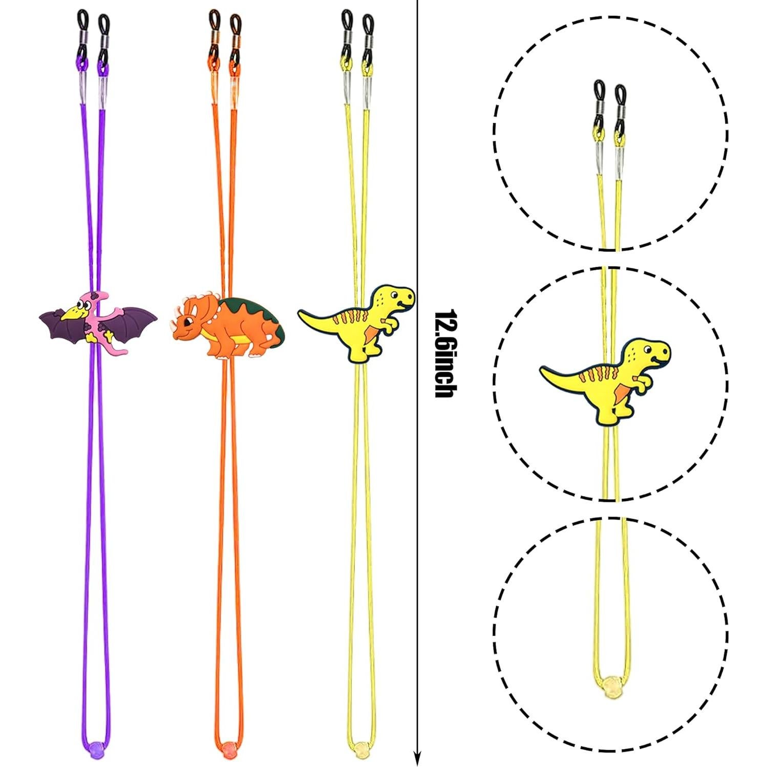 Correa de Gafas Ajustable ZXSWEET para Niños Dinosaurio 8 PCS