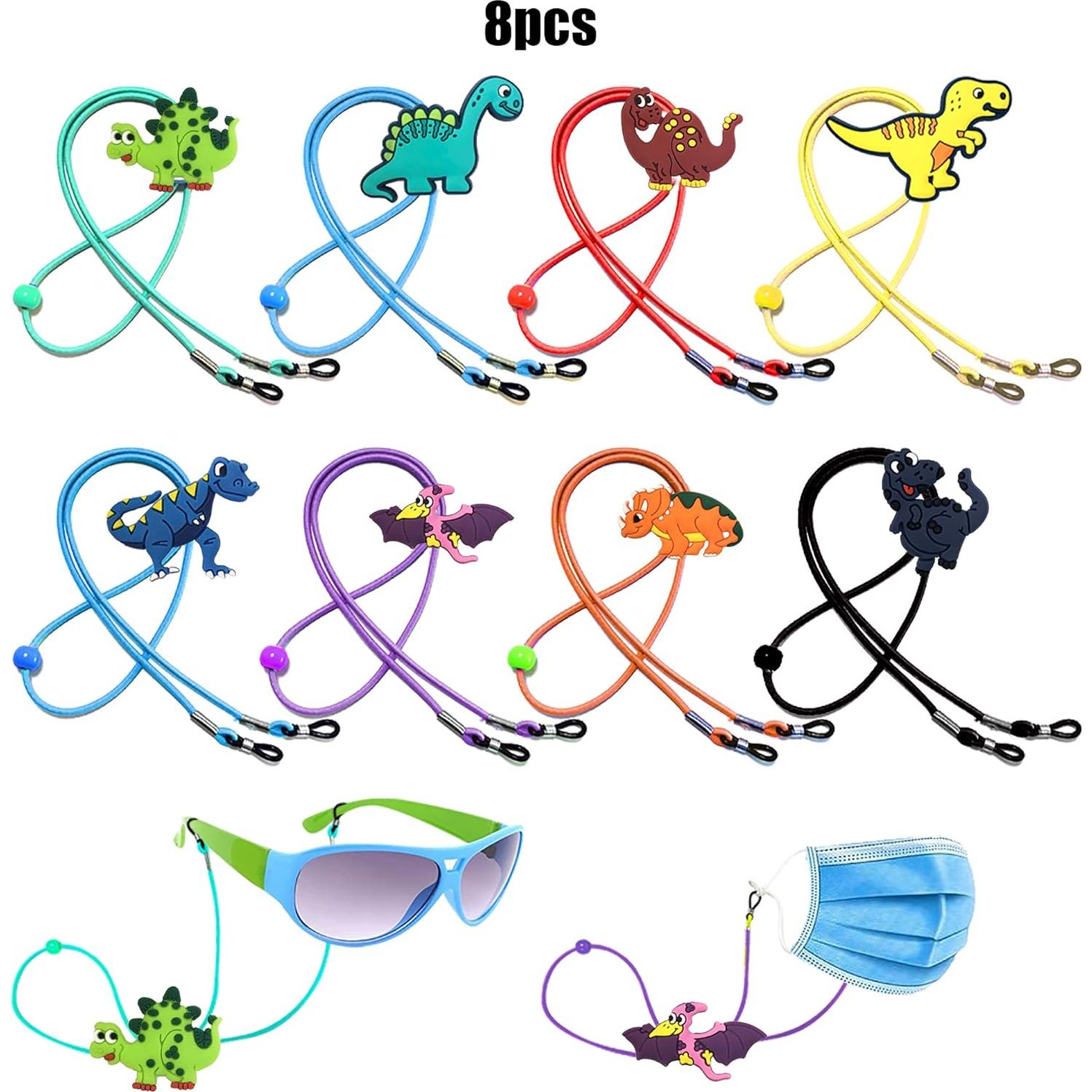Correa de Gafas Ajustable ZXSWEET para Niños Dinosaurio 8 PCS