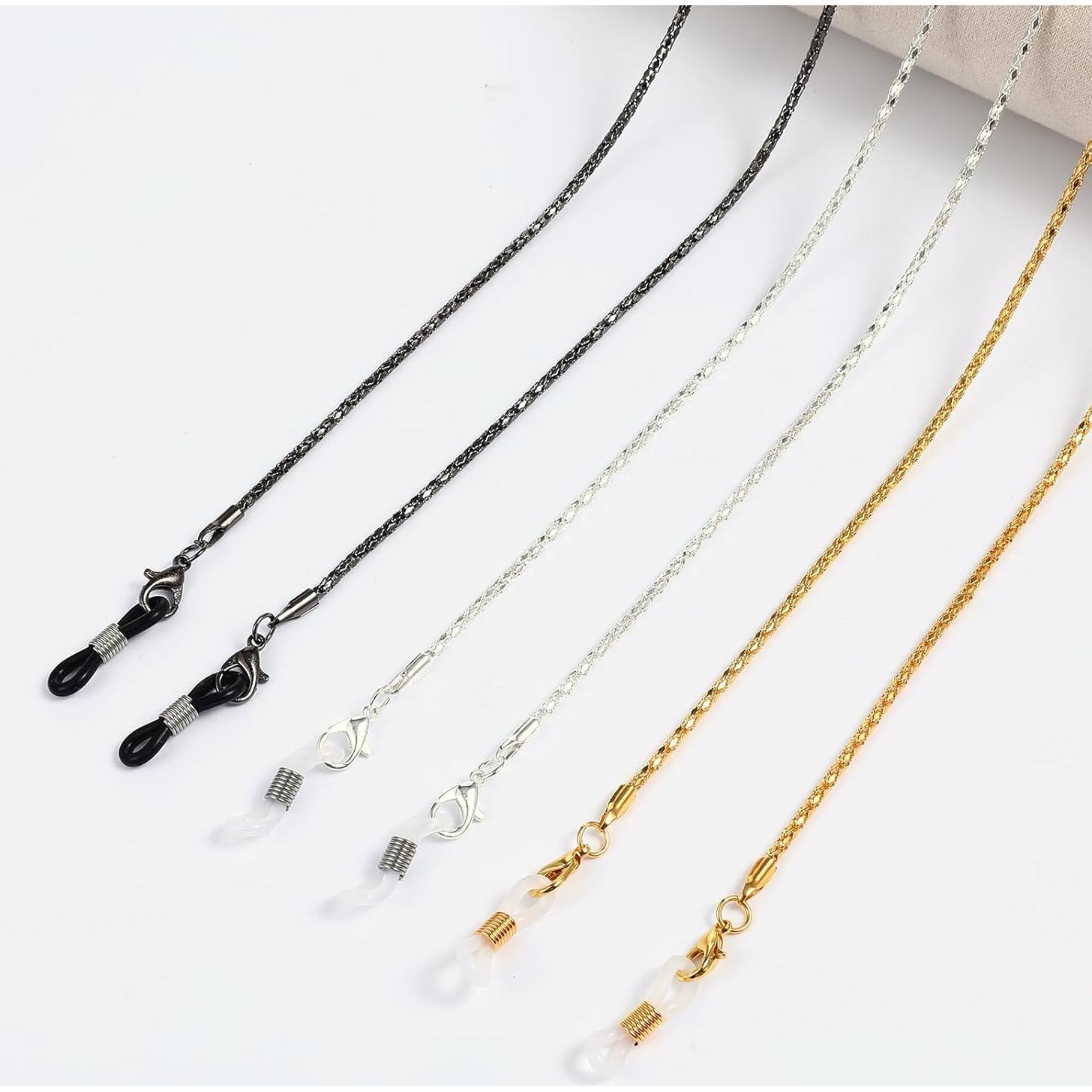 Cadenas para Gafas Heclia 3 PCS Dorado Plateado Negro 75 cm