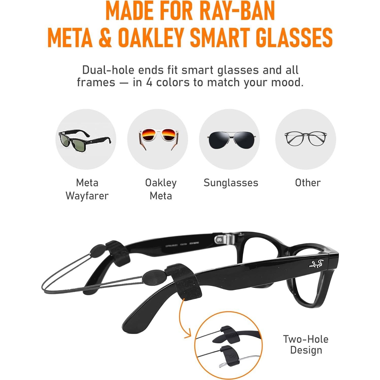 Paquete de 4 correas ajustables para gafas Ray-Ban y Oakley