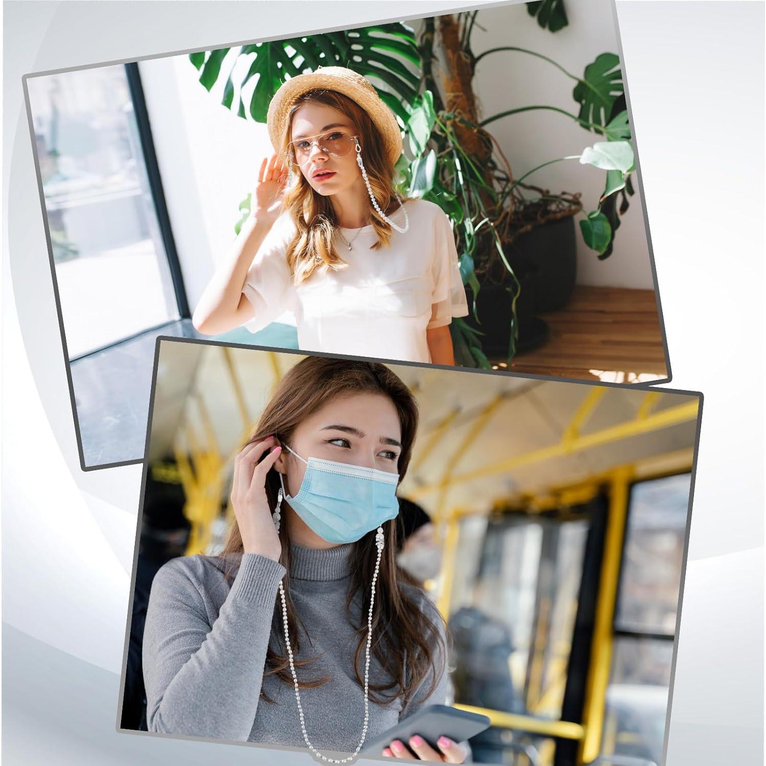 Cadena de Gafas de Perlas LIQWEI 75cm para Mujeres