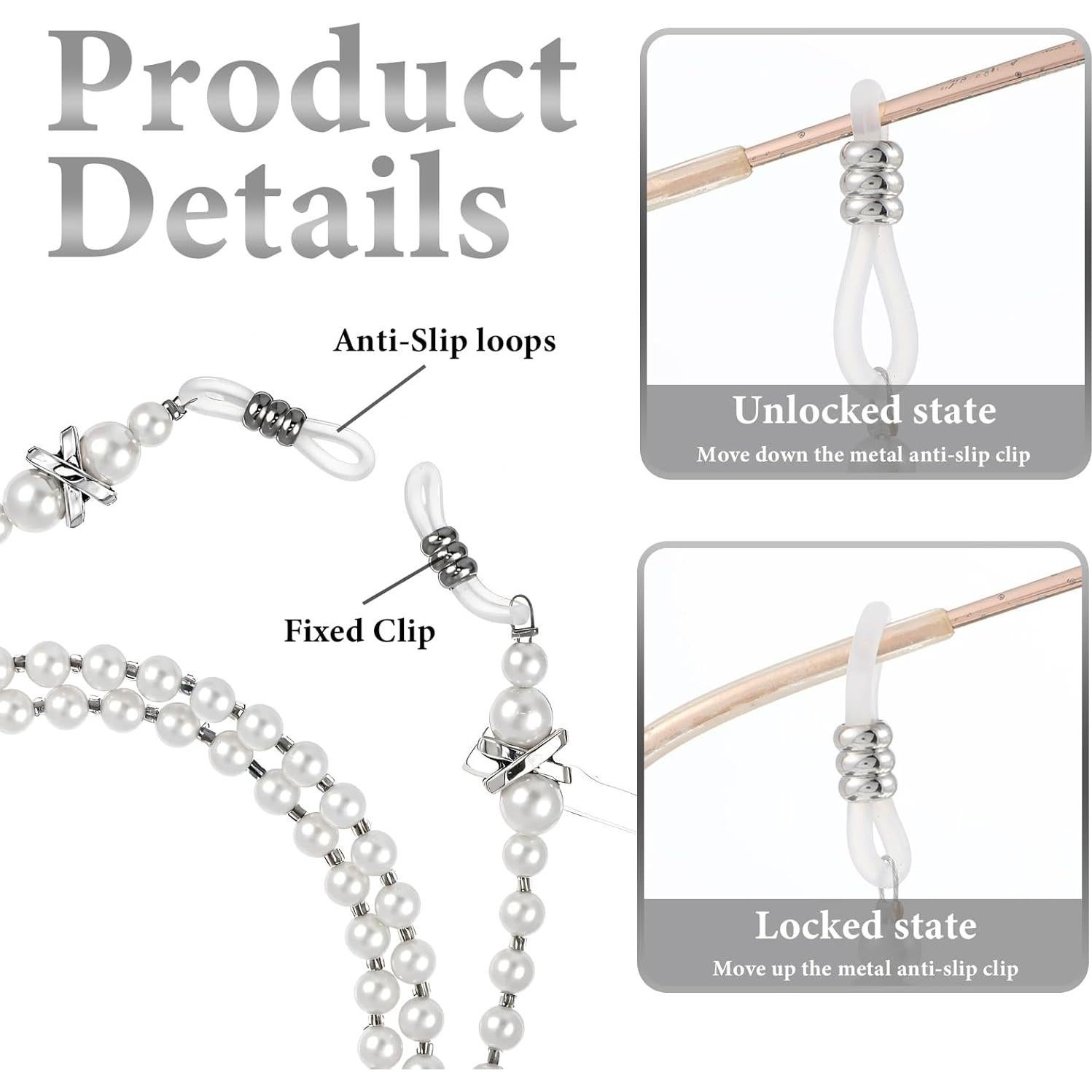 Cadena de Gafas de Perlas LIQWEI 75cm para Mujeres