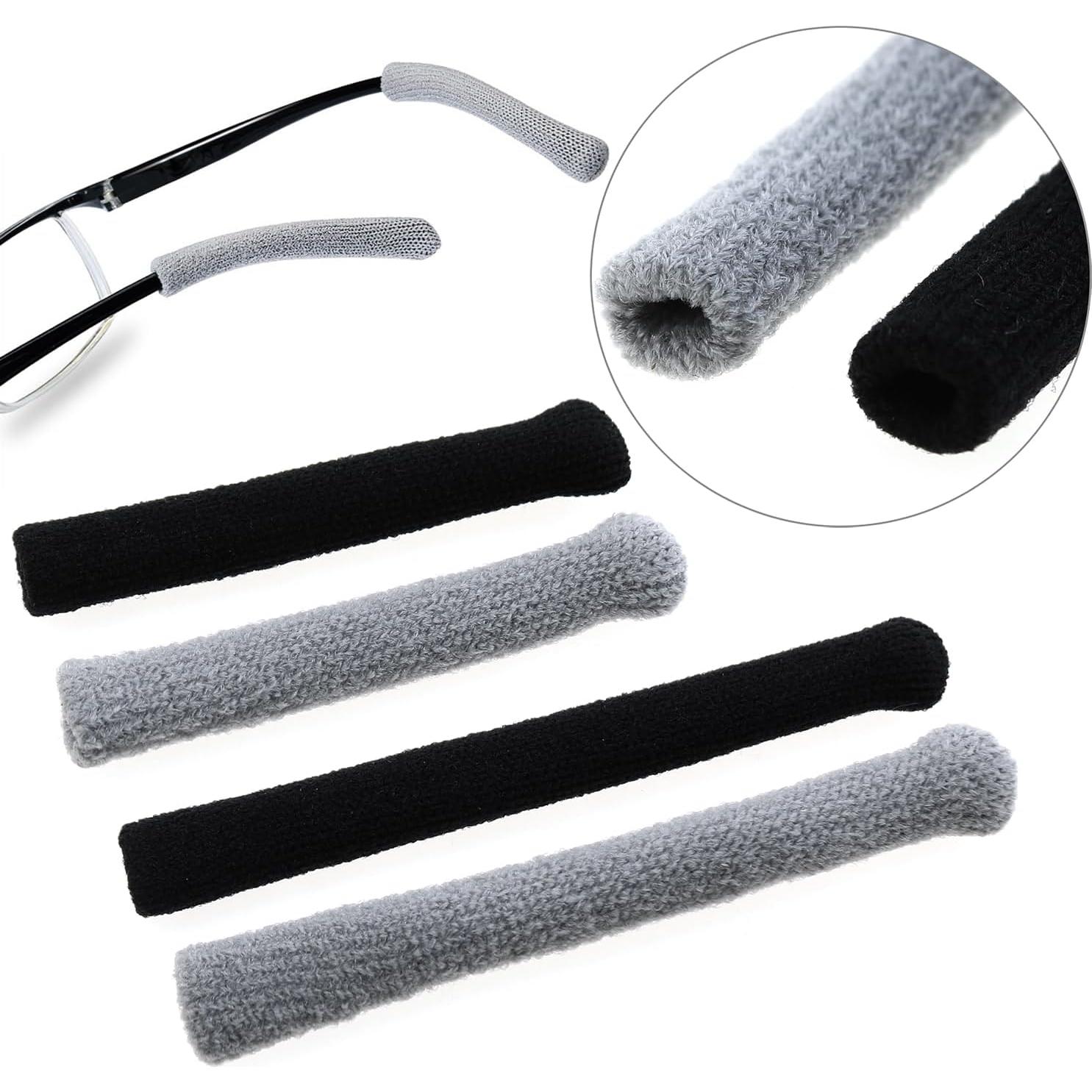 Almohadillas para Gafas de Algodón Suave - 4 Pares S/L Negro/Gris