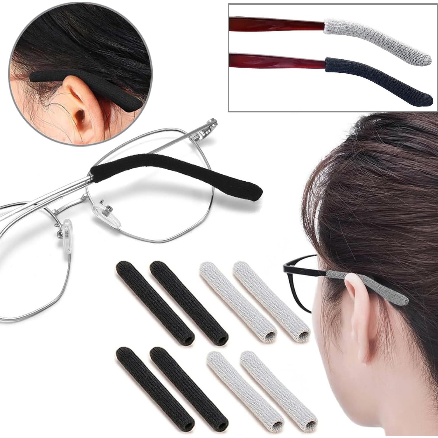 Almohadillas para Gafas de Algodón Suave - 4 Pares S/L Negro/Gris