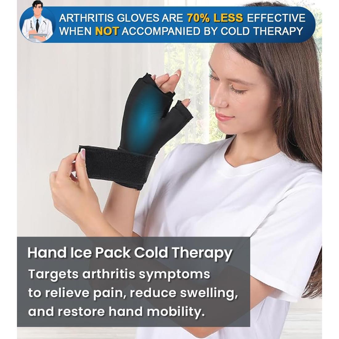 Guantes de Compresión para Artritis Medilymer + Paquete de Hielo