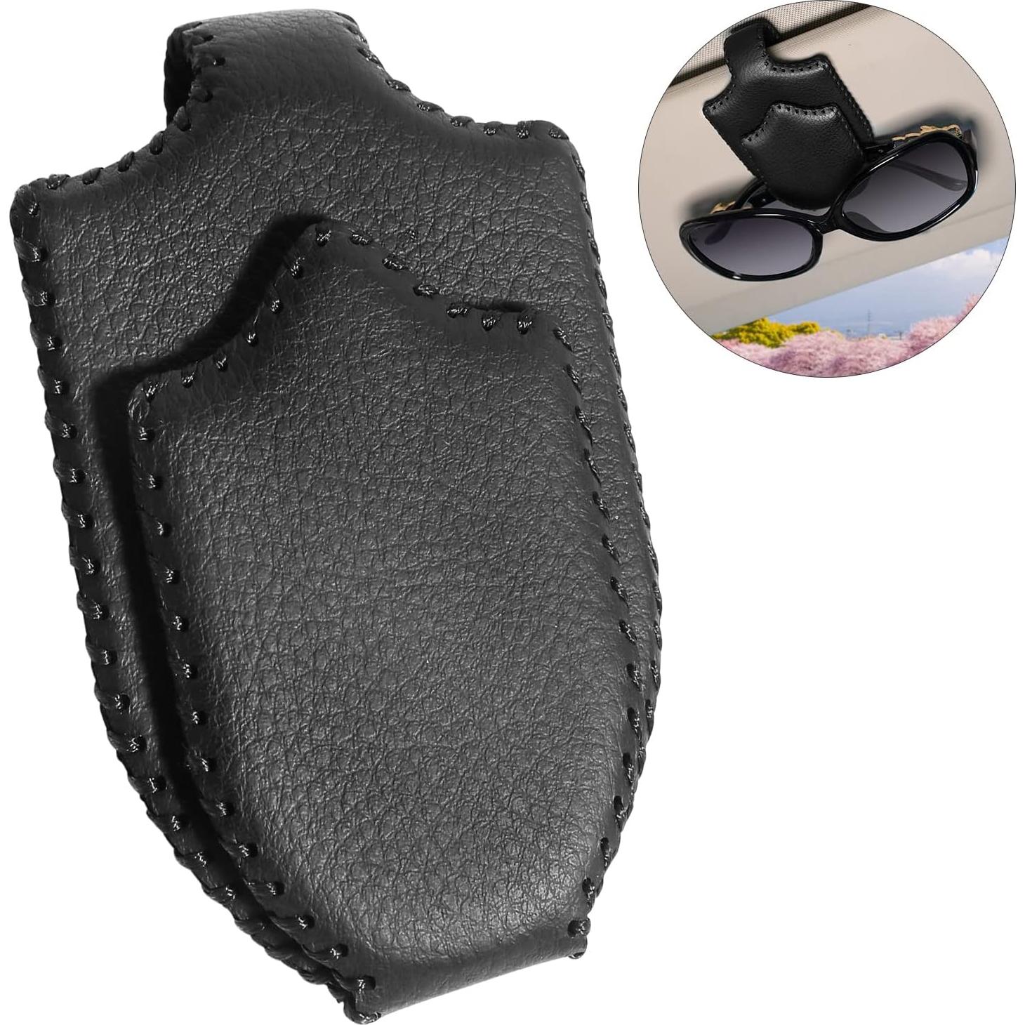 Soporte de Gafas de Sol AMVOYOA para Visera de Coche Negro