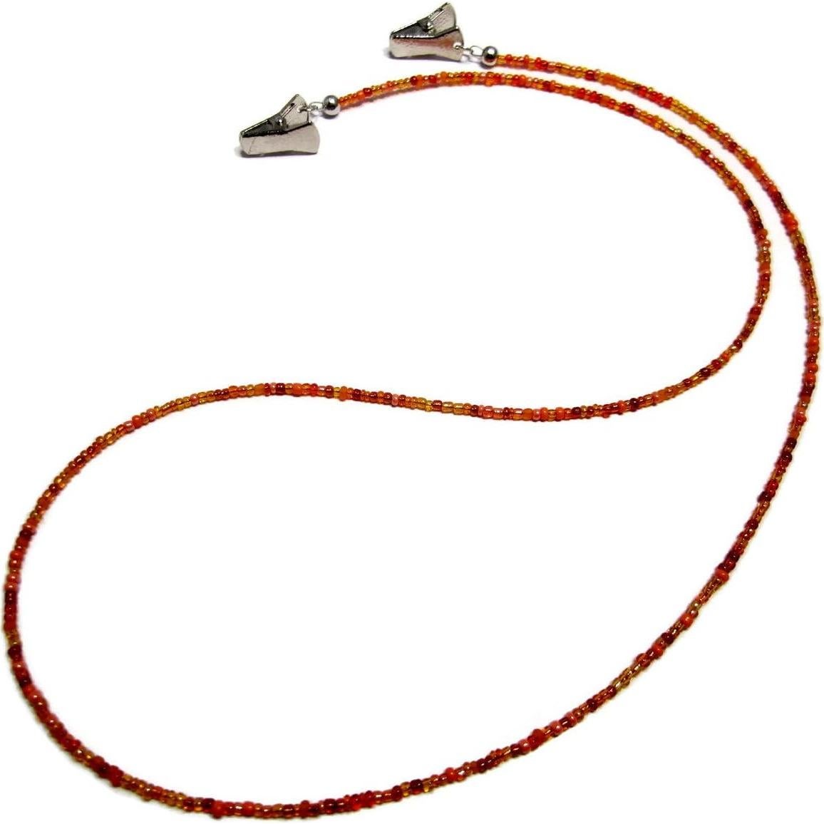 Soporte de Gafas ATLanyards Naranja con Clips de Plata