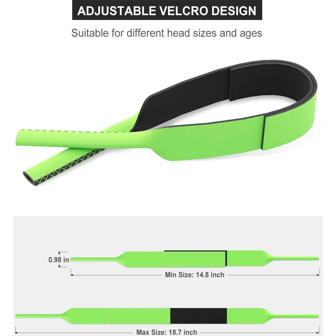 Correa Flotante Ajustable para Gafas de Sol Neopreno Verde Claro