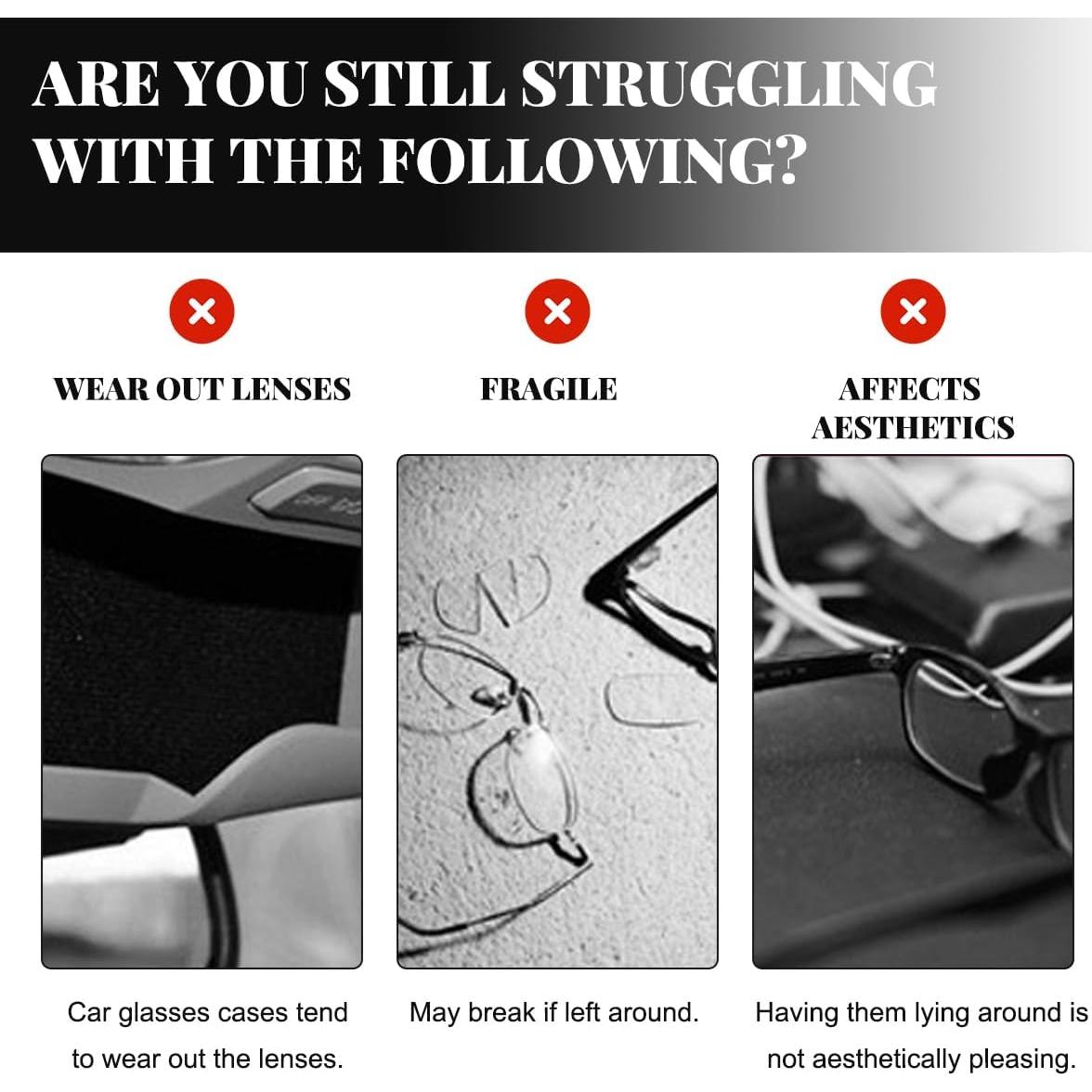 Soporte para Gafas de Visera de Coche Wevdn Blanco 2 Pcs