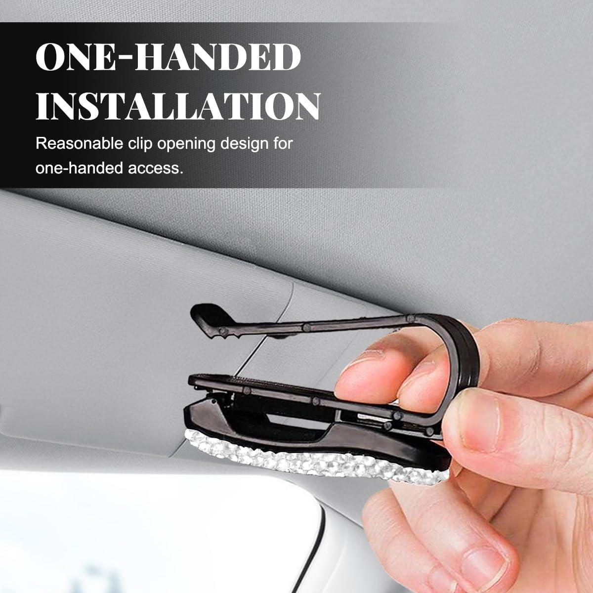 Soporte para Gafas de Visera de Coche Wevdn Blanco 2 Pcs