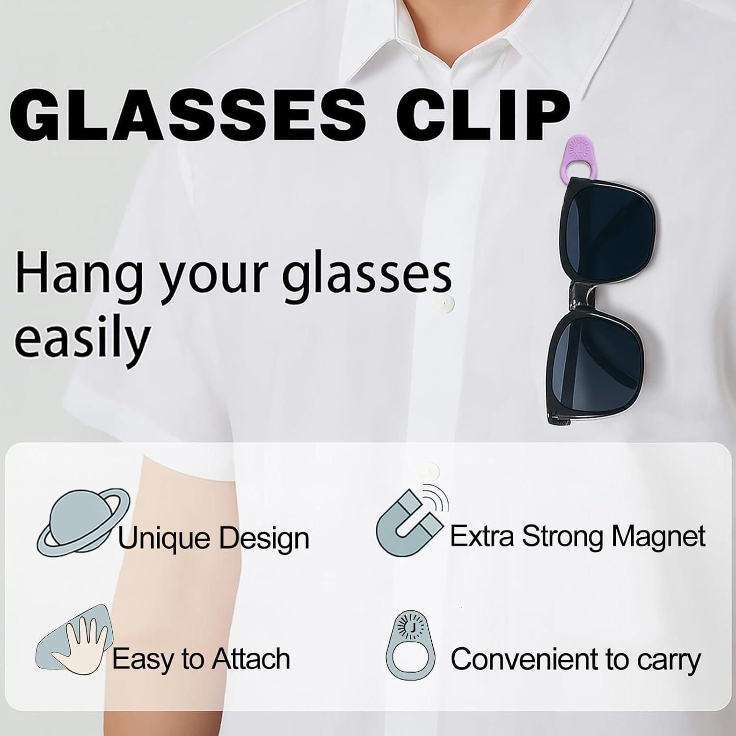 Soporte Magnético para Gafas JOTMGT - 2 Piezas Morado