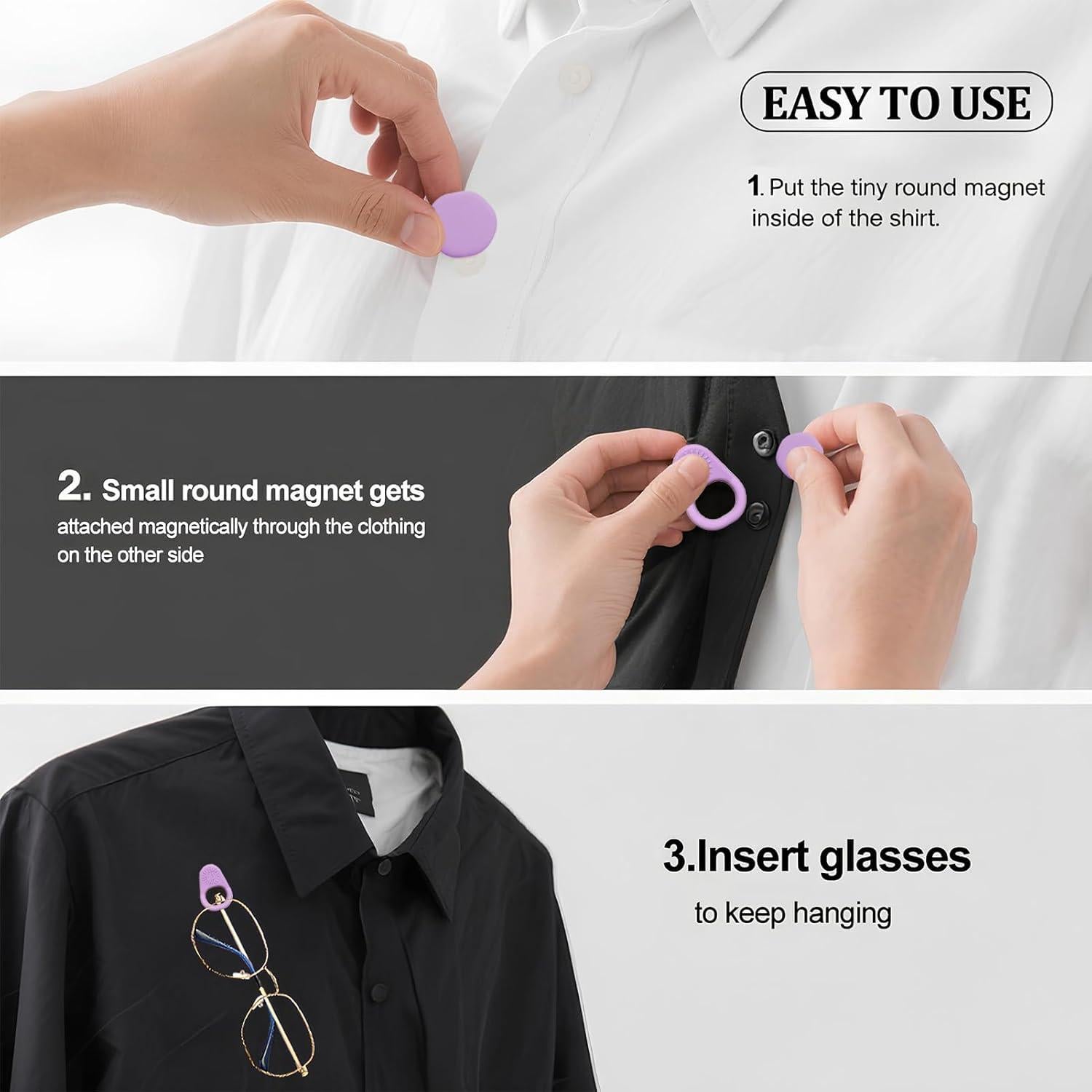 Soporte Magnético para Gafas JOTMGT - 2 Piezas Morado