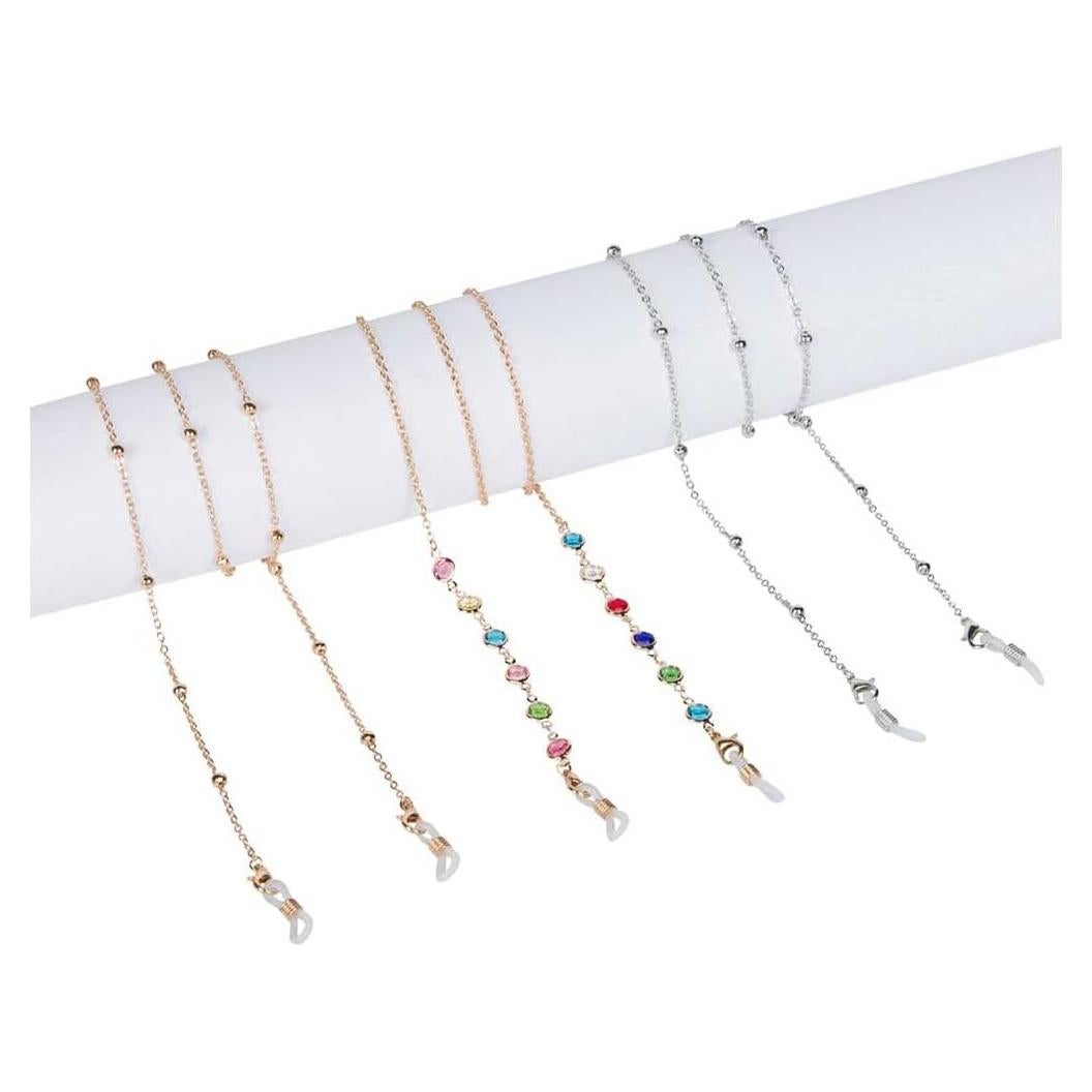 Cadena de Gafas Sidelinx - Paquete de 3 Mujeres Oro Plata