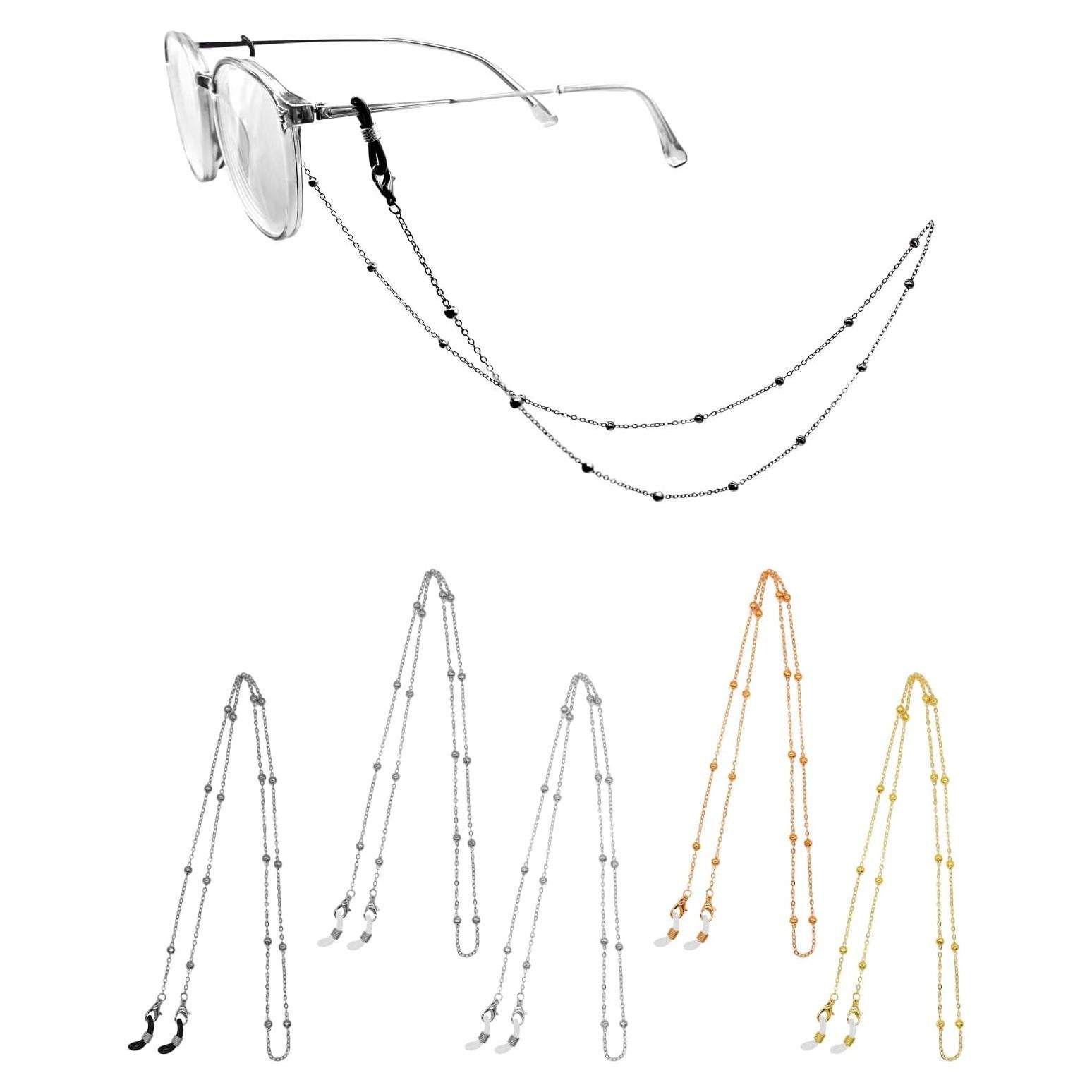 Cadena de Gafas con Perlas Cuteabc - 5 Pcs Collar Estiloso