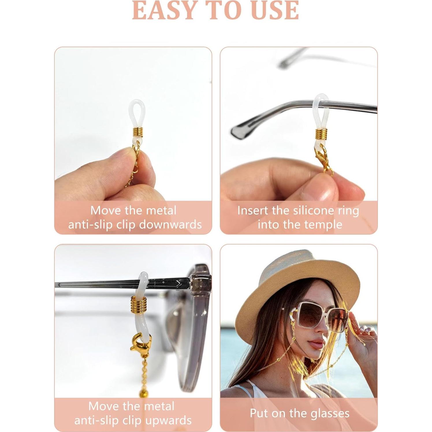 Cadena de Gafas con Perlas Cuteabc - 5 Pcs Collar Estiloso