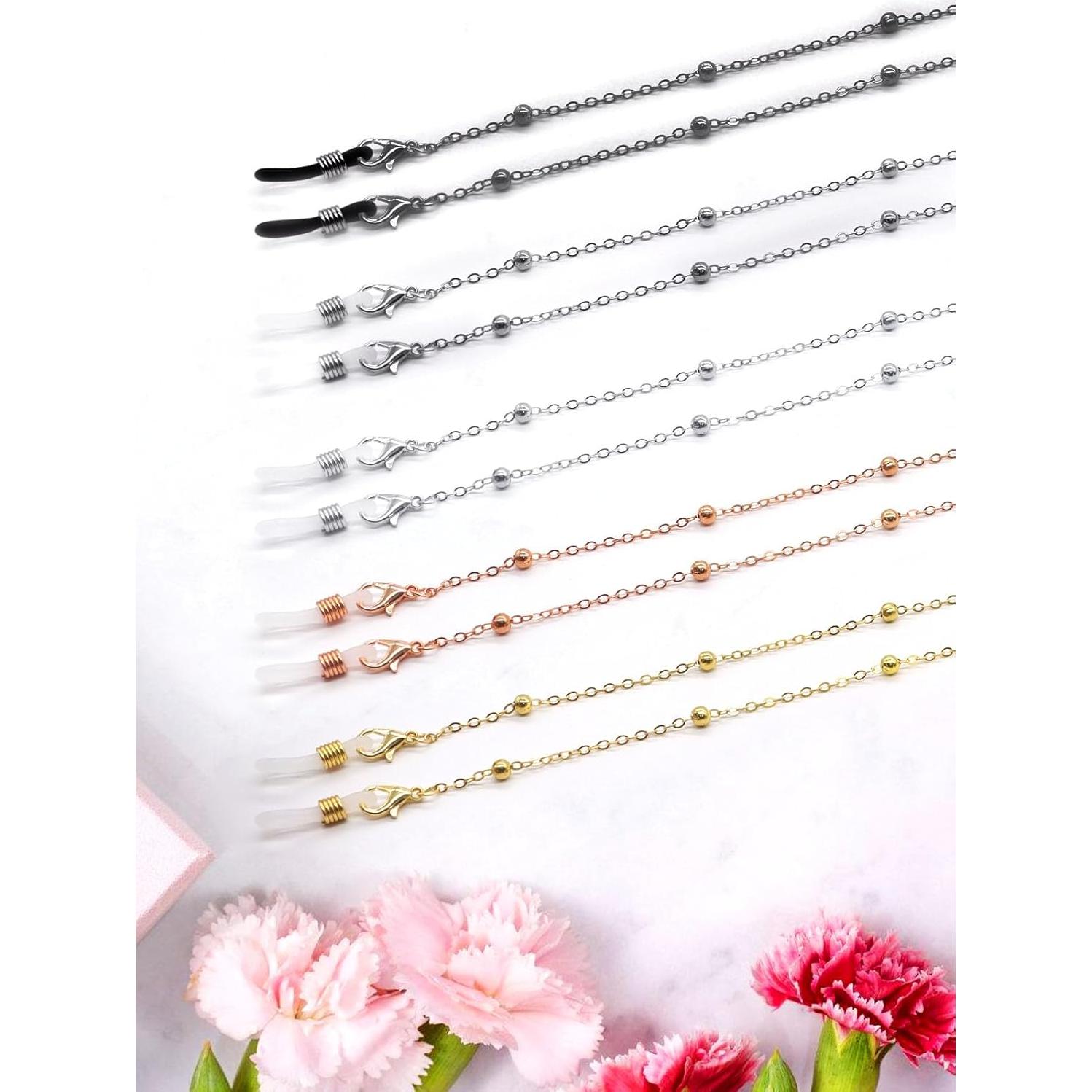 Cadena de Gafas con Perlas Cuteabc - 5 Pcs Collar Estiloso