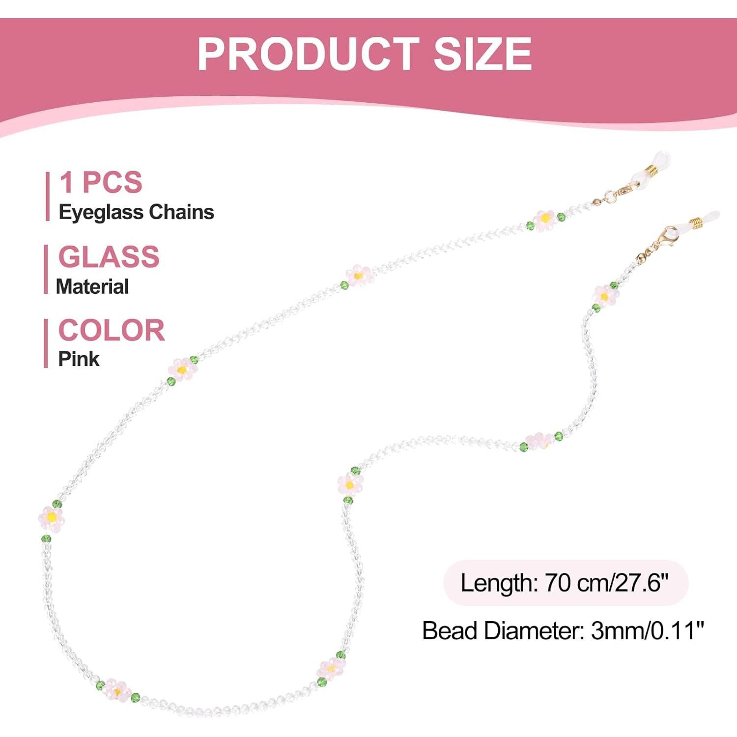 Cadena de Gafas de Flor uxcell Rosa 70 cm Ajustable