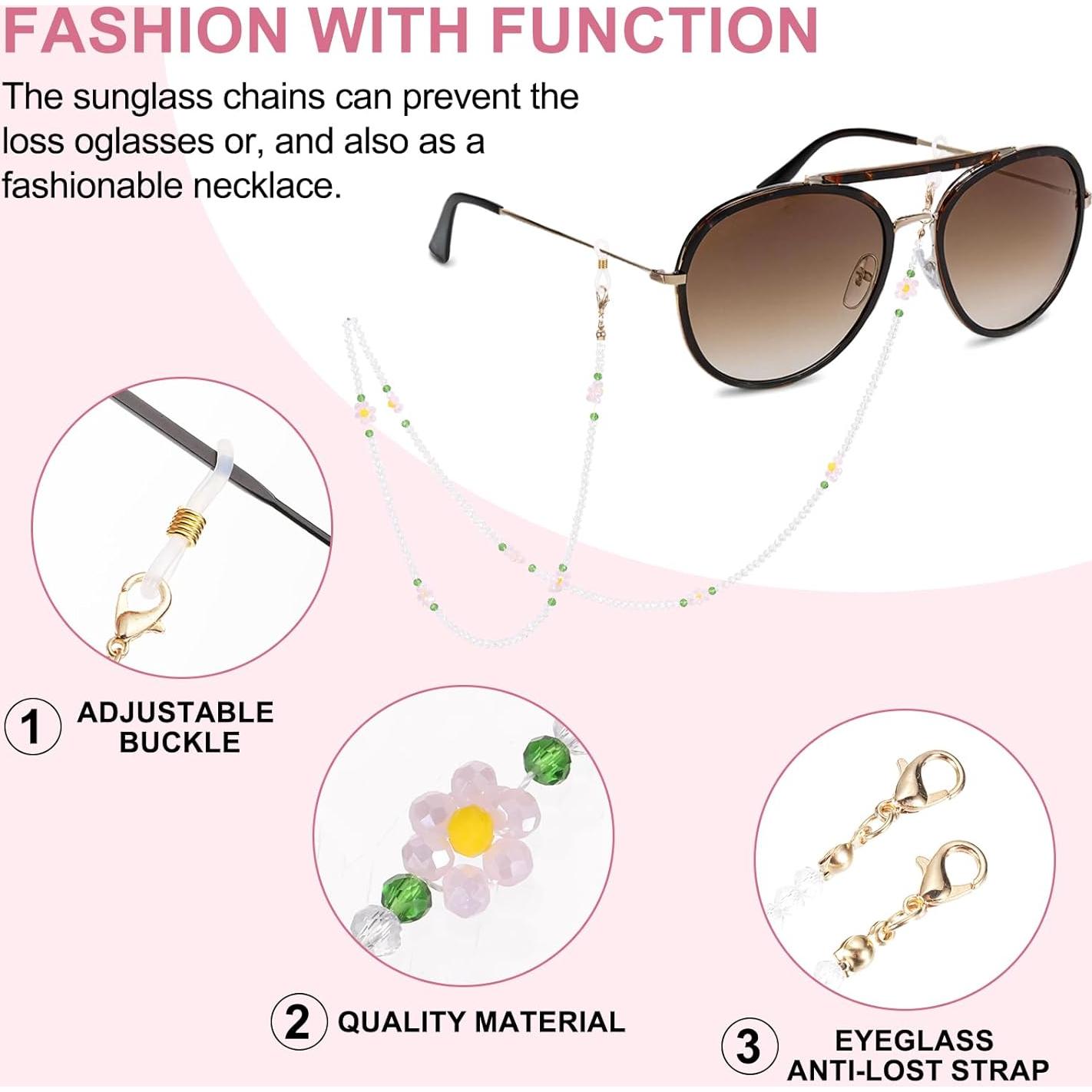 Cadena de Gafas de Flor uxcell Rosa 70 cm Ajustable