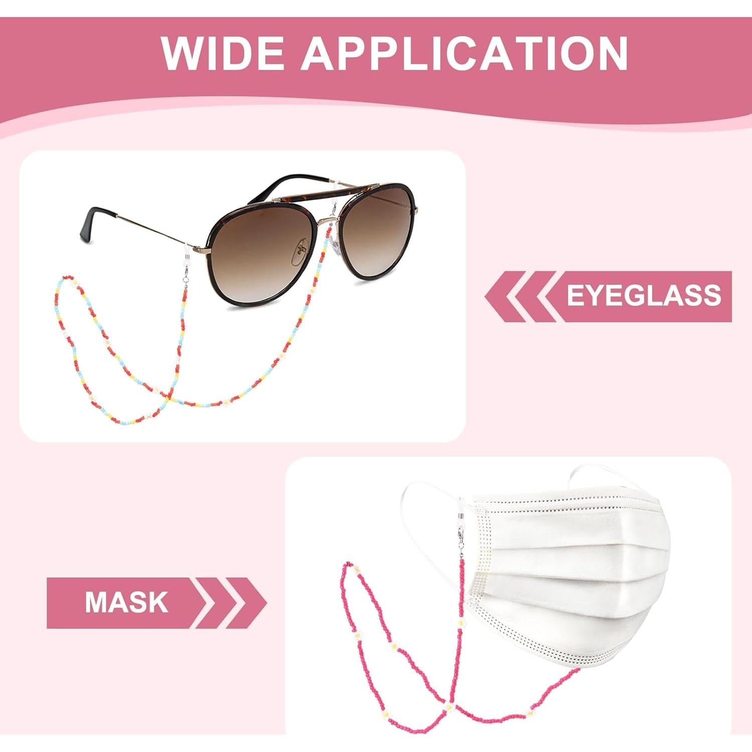 Cadena de Gafas de Flor uxcell Rosa 70 cm Ajustable