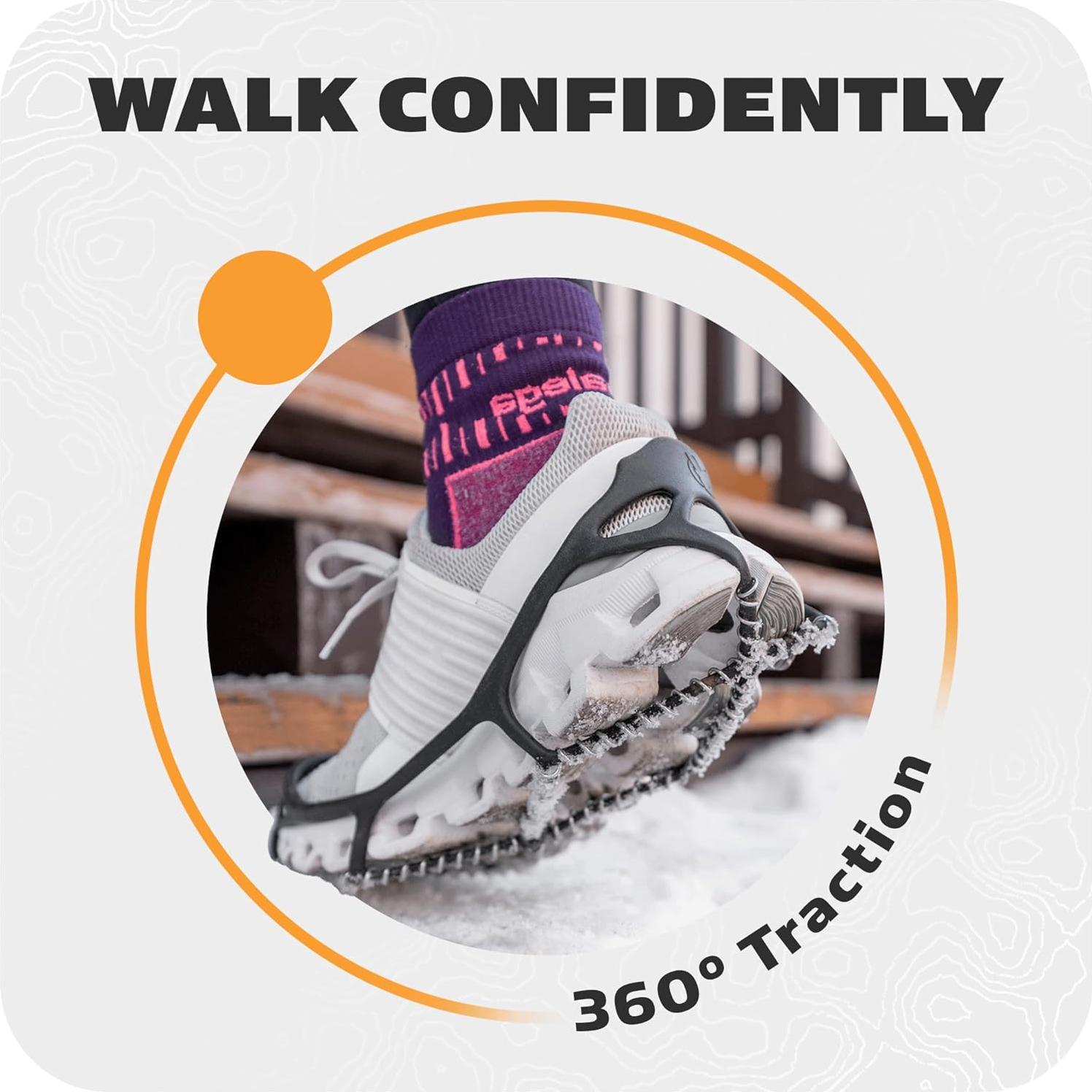 Yaktrax Walk Clavos de Tracción - 360° en Nieve y Hielo