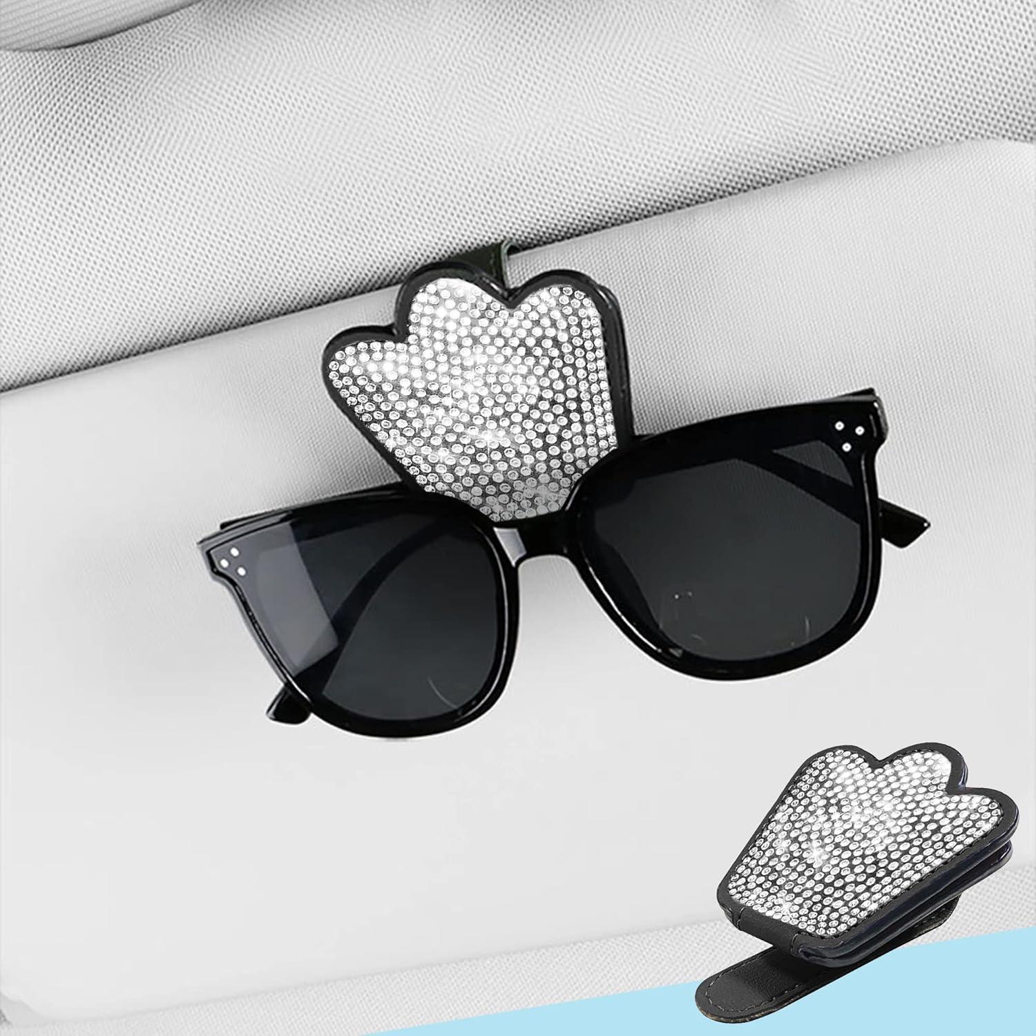 Soporte para Gafas de Coche JIZHYMI G04 Plata con Clip Magnético