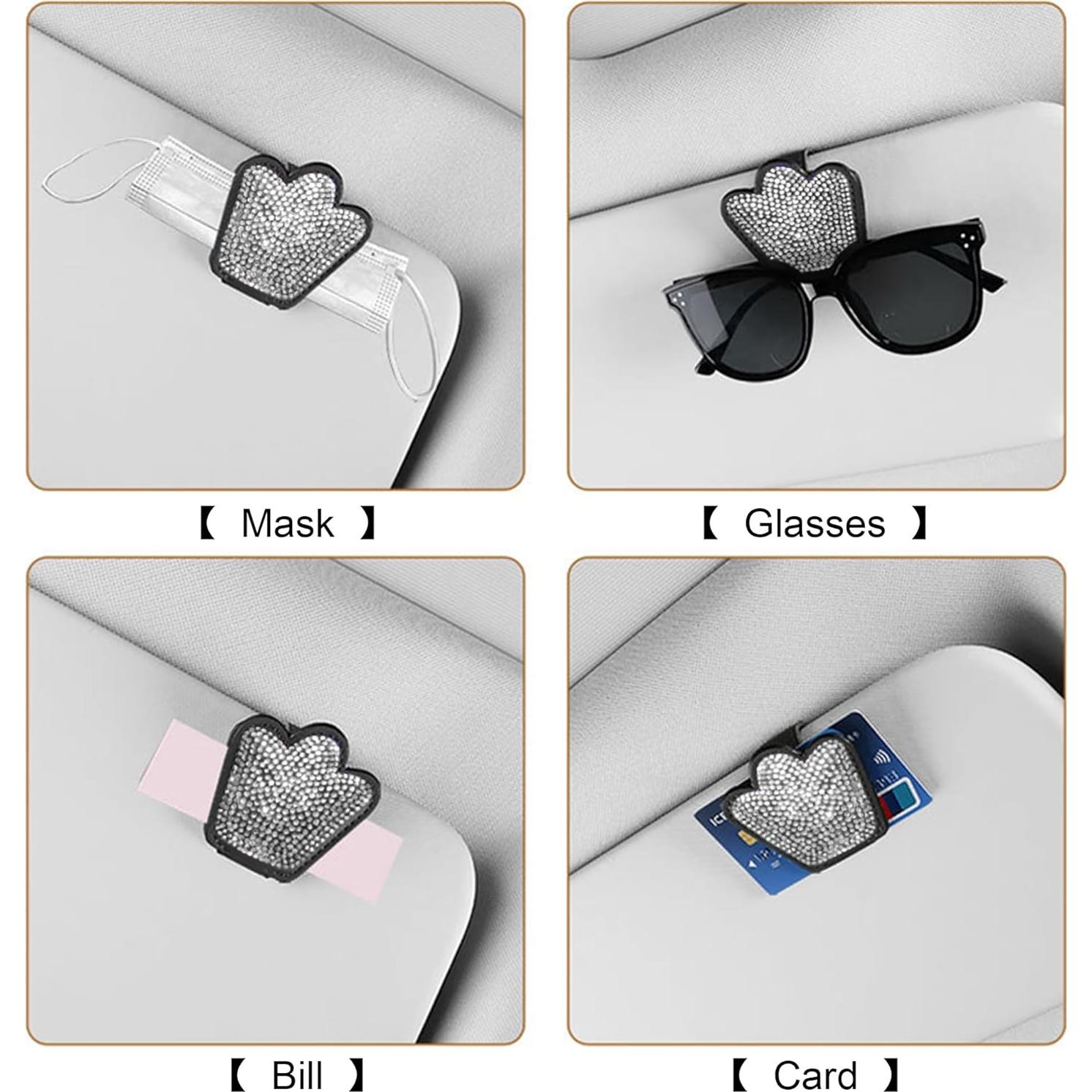 Soporte para Gafas de Coche JIZHYMI G04 Plata con Clip Magnético