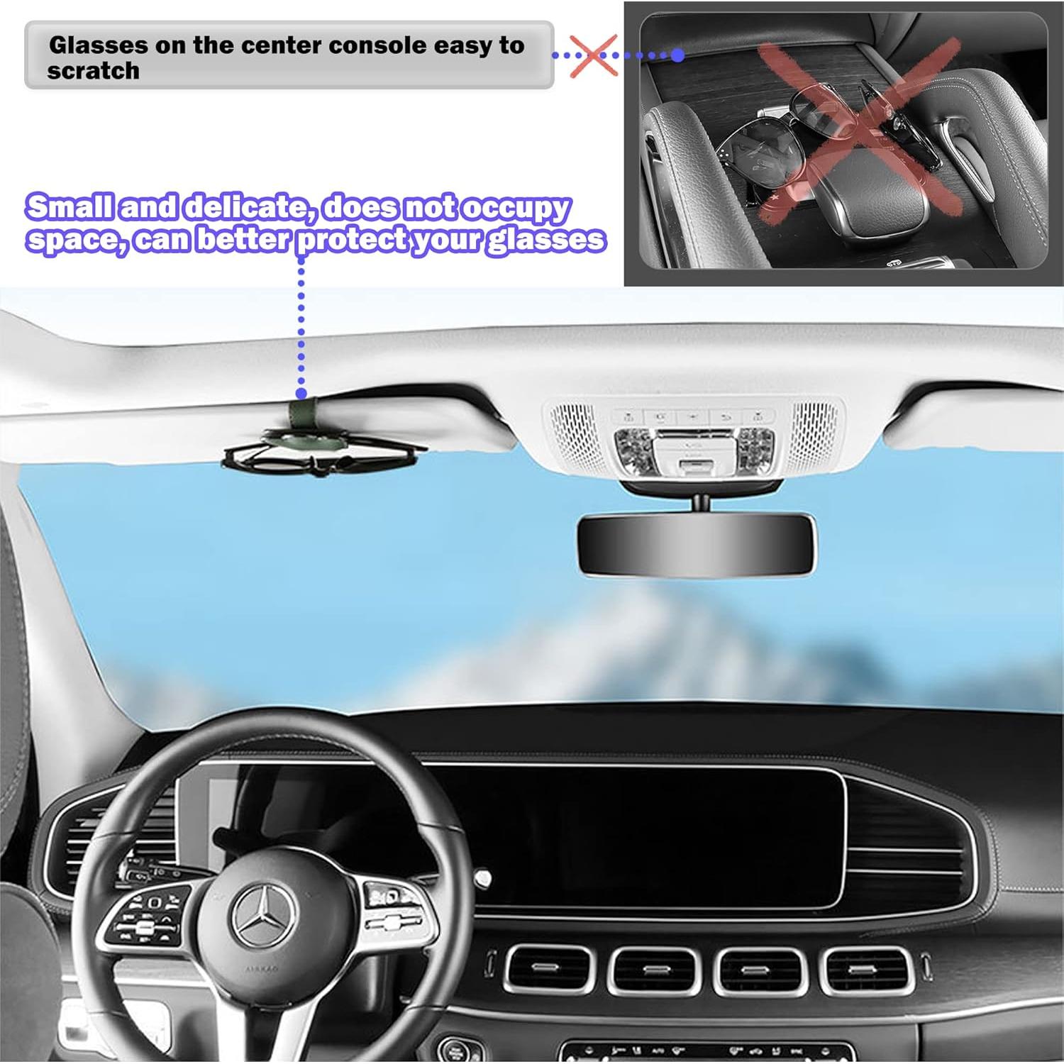 Soporte para Gafas de Coche JIZHYMI G04 Plata con Clip Magnético