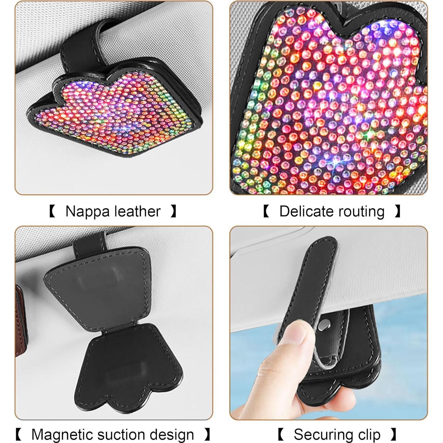 Soporte para Gafas de Coche JIZHYMI G04 Plata con Clip Magnético